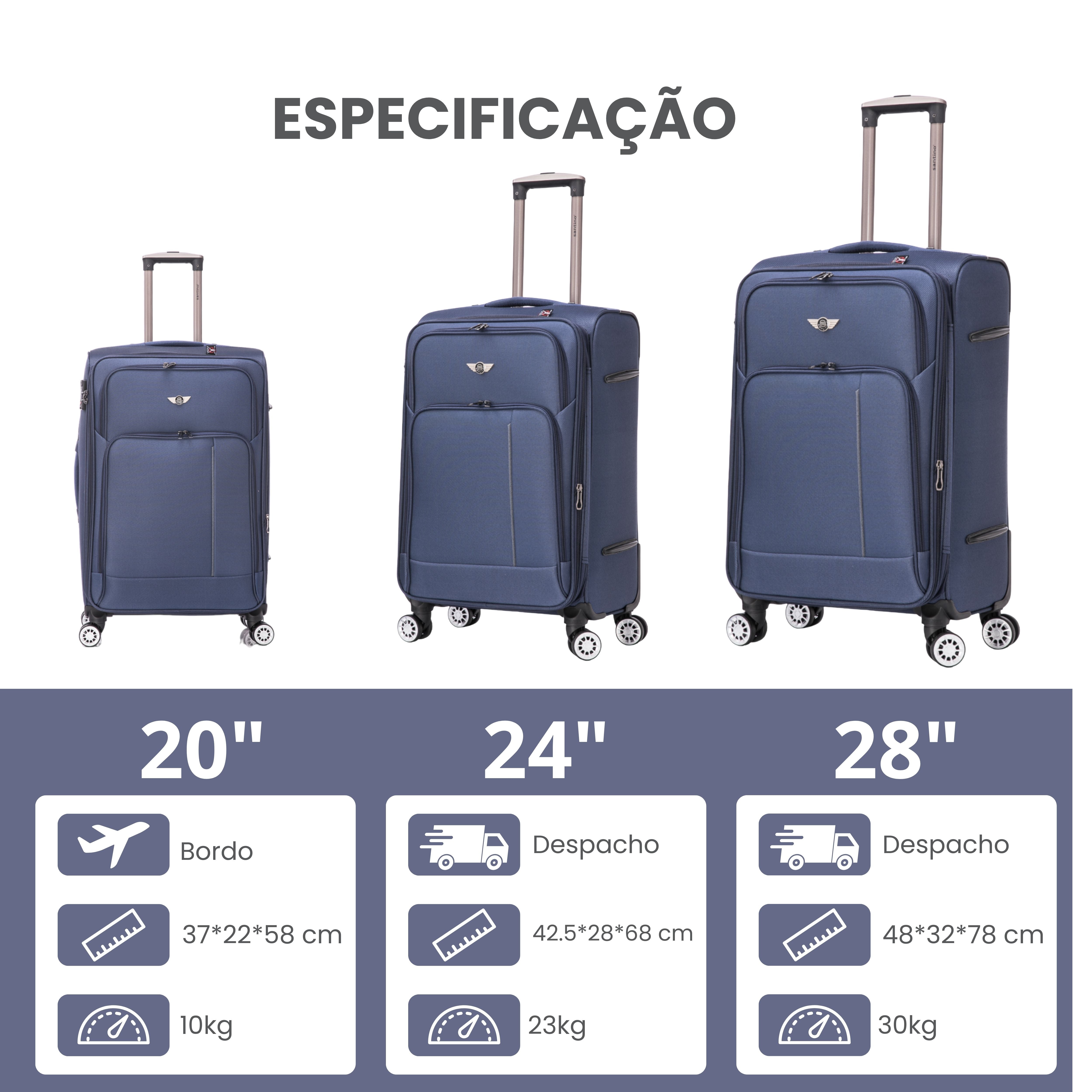 Santino Super Light Little Havana Luggage Set - LKV501J
