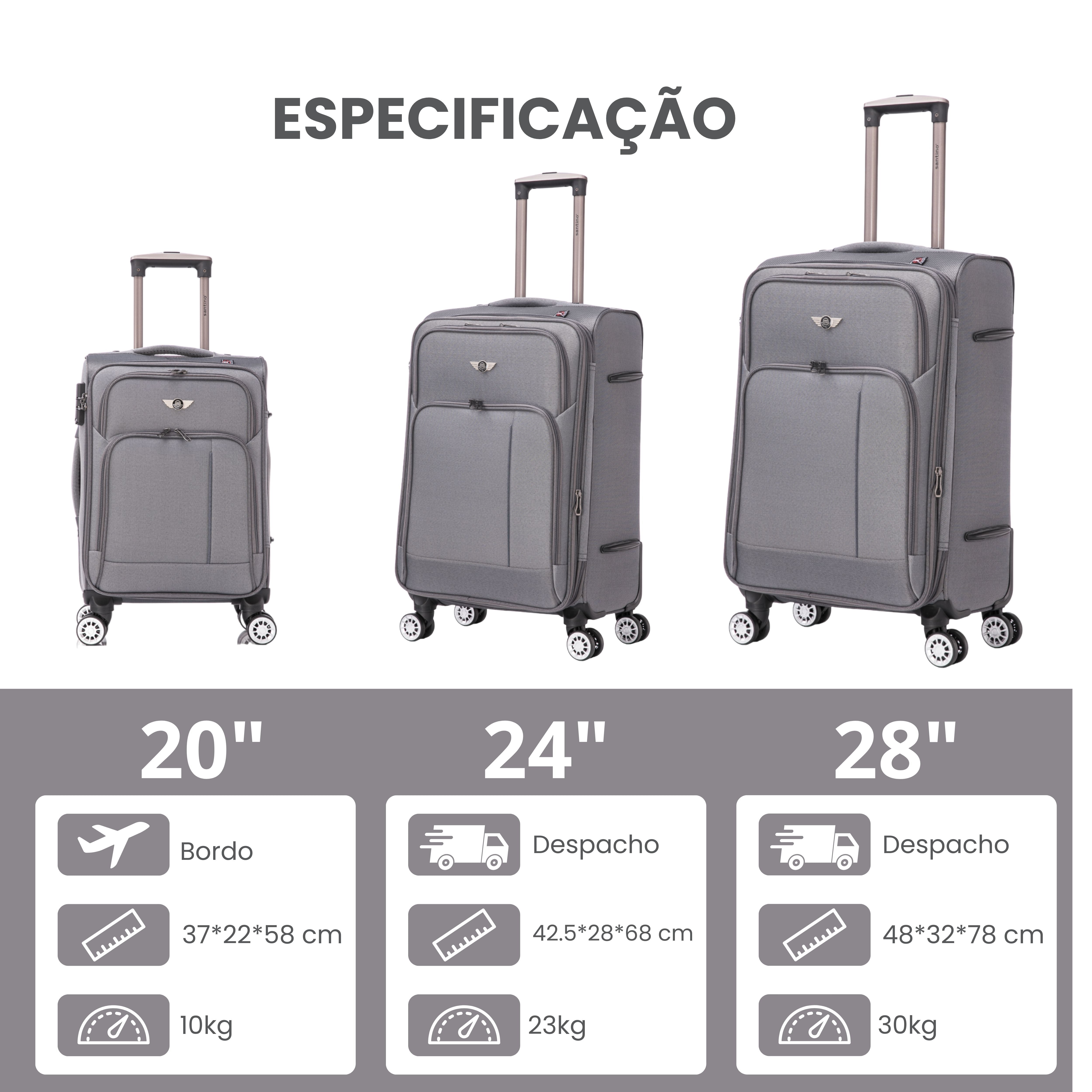 Santino Super Light Little Havana Luggage Set - LKV501J