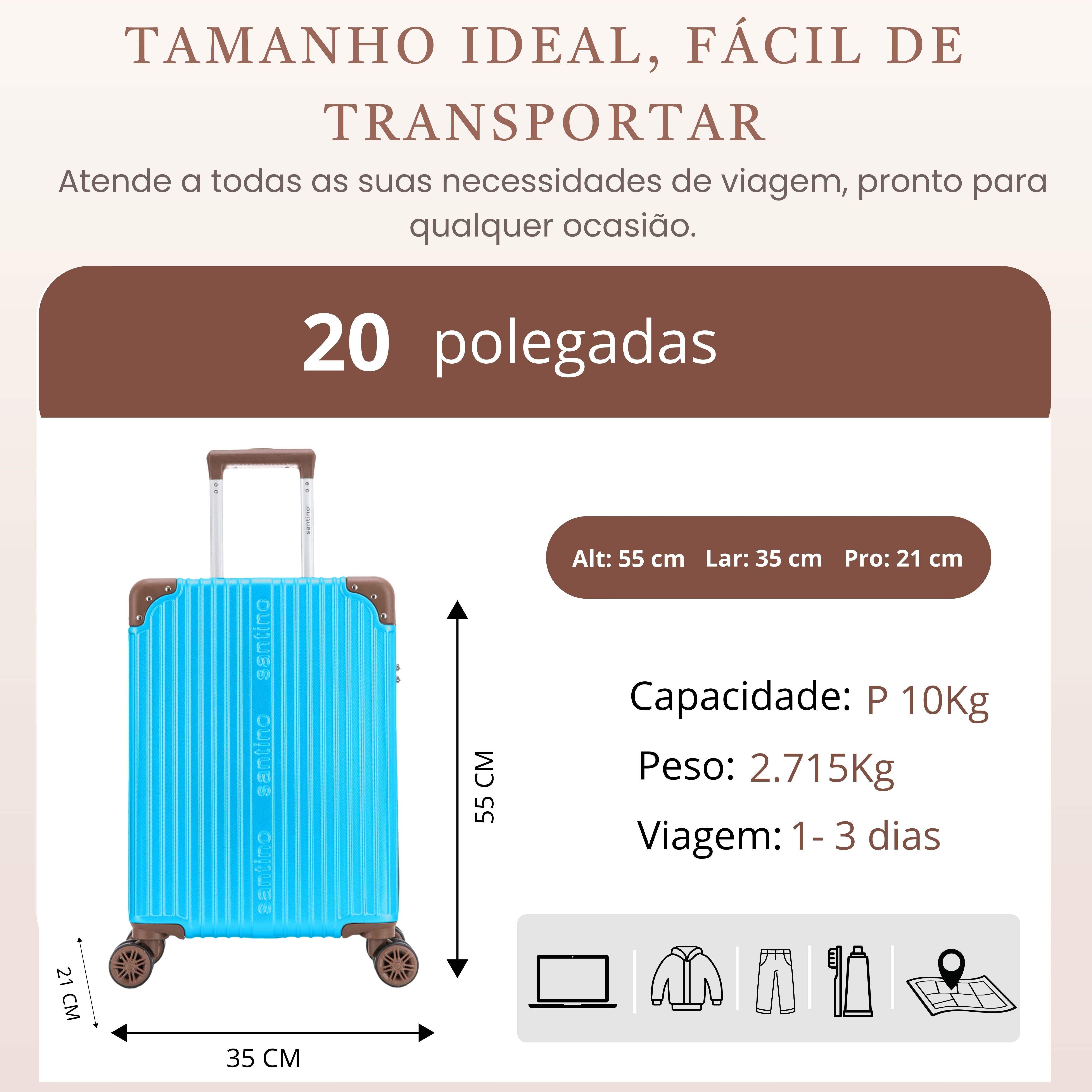 Palazzio 4-Wheel 360º Carry-On Suitcase Santino APLV191P