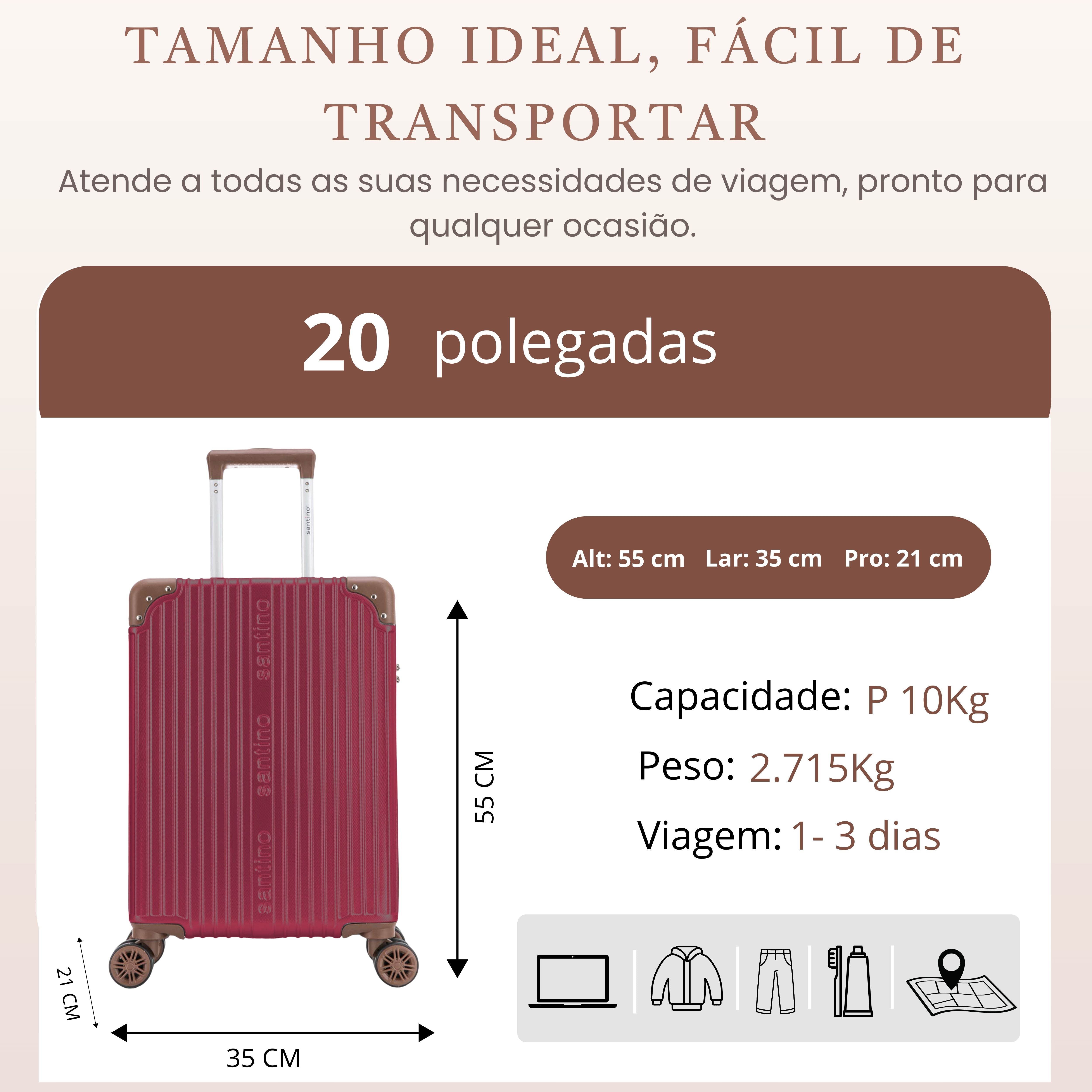 Palazzio 4-Wheel 360º Carry-On Suitcase Santino APLV191P
