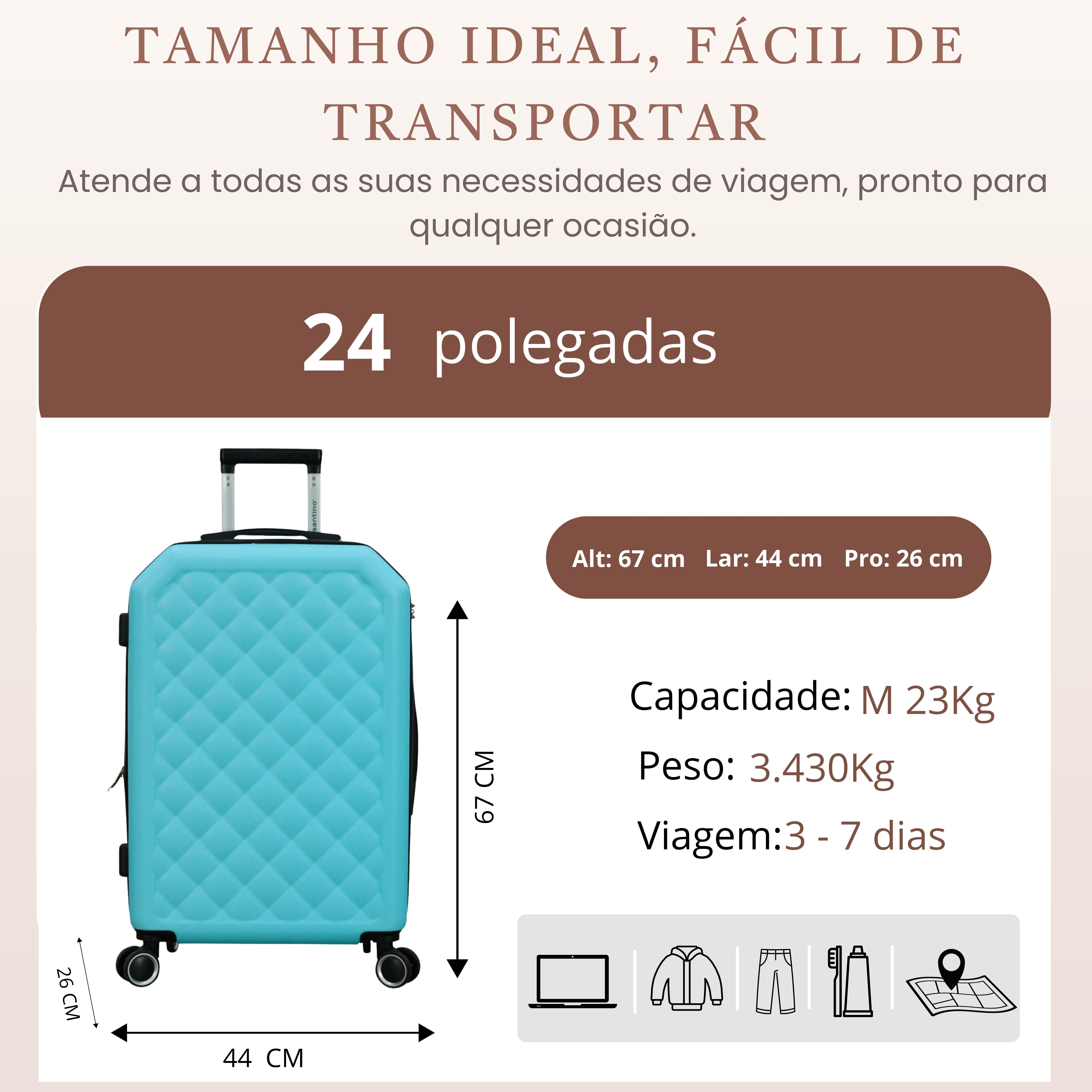 Prague Rigid Suitcase 360° Santino M - ASDV401M Blue