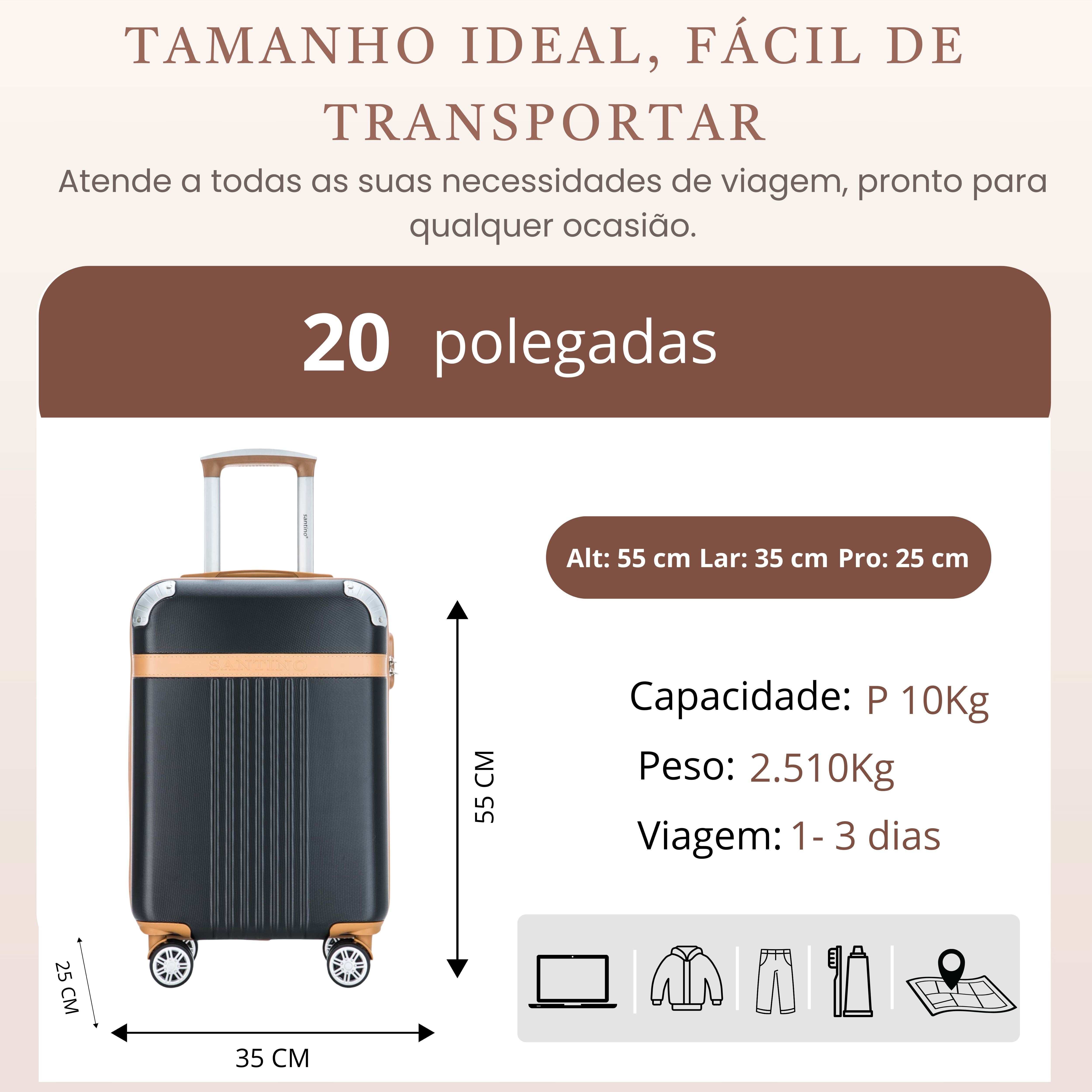Santino 360º Athena Rigid Carry-On Suitcase - ABGV182P