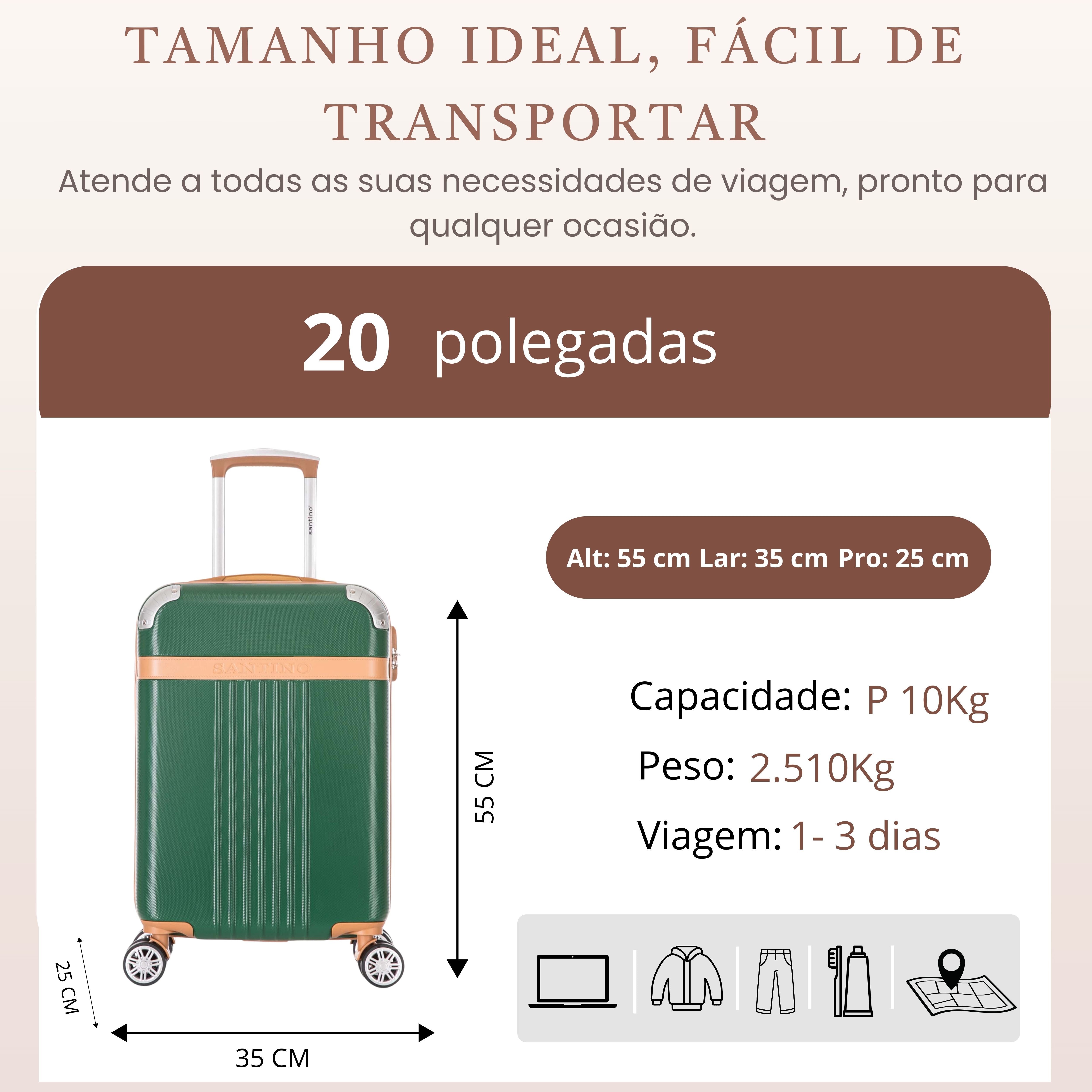 Santino 360º Athena Rigid Carry-On Suitcase - ABGV182P