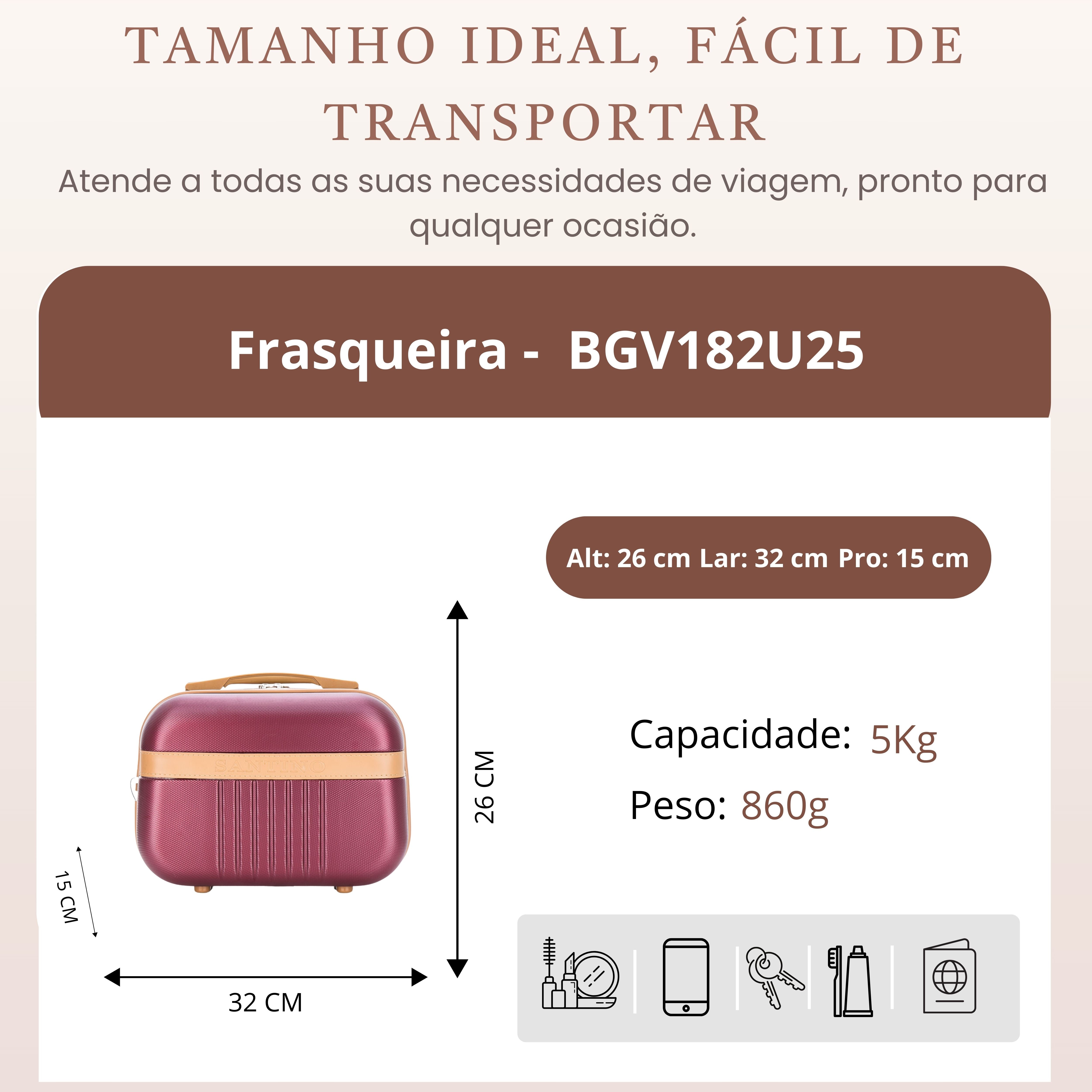 Santino Athena Rigid Toiletry Bag - BGF182U