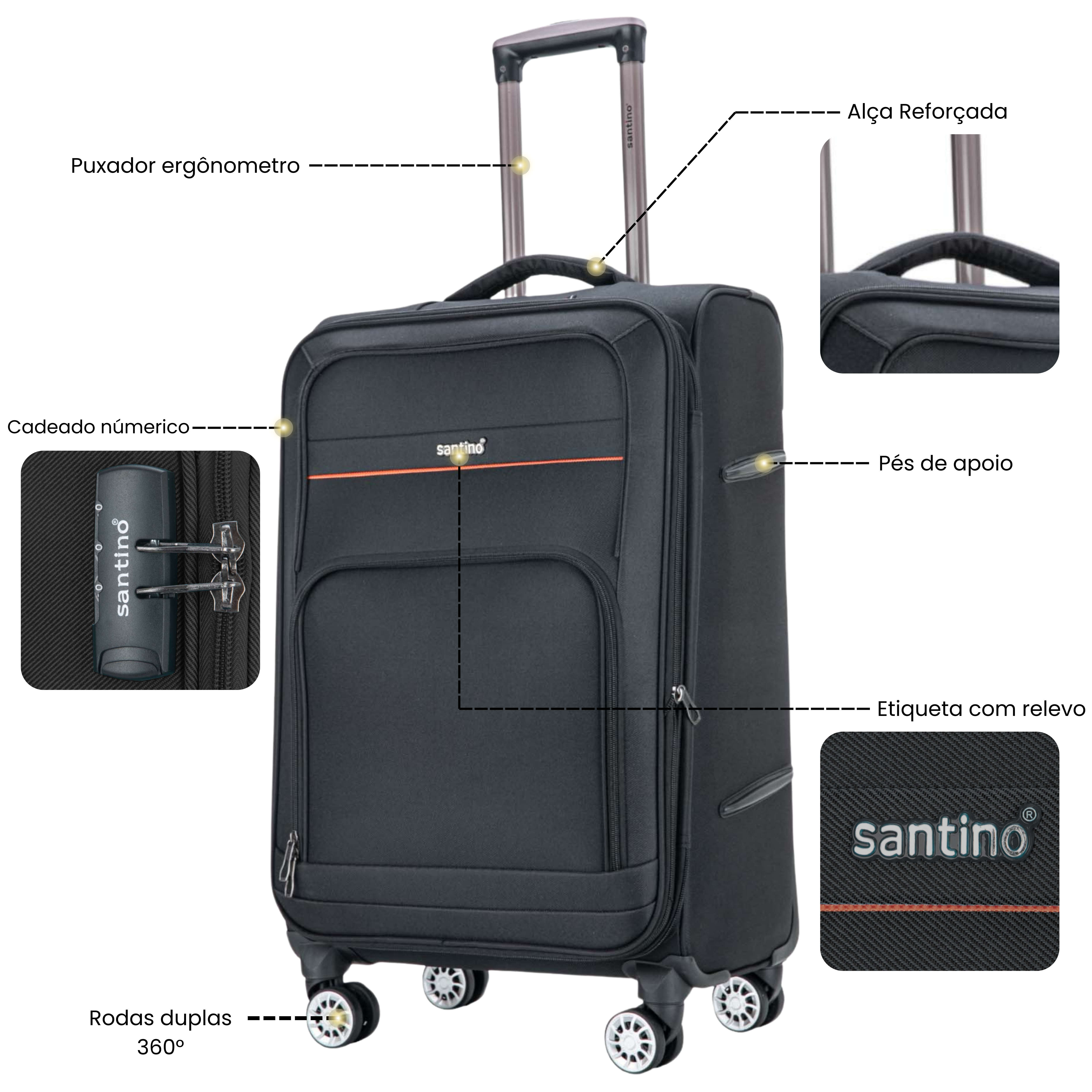 Santino Super Light Hanoi Carry-On Suitcase - ALKV401P