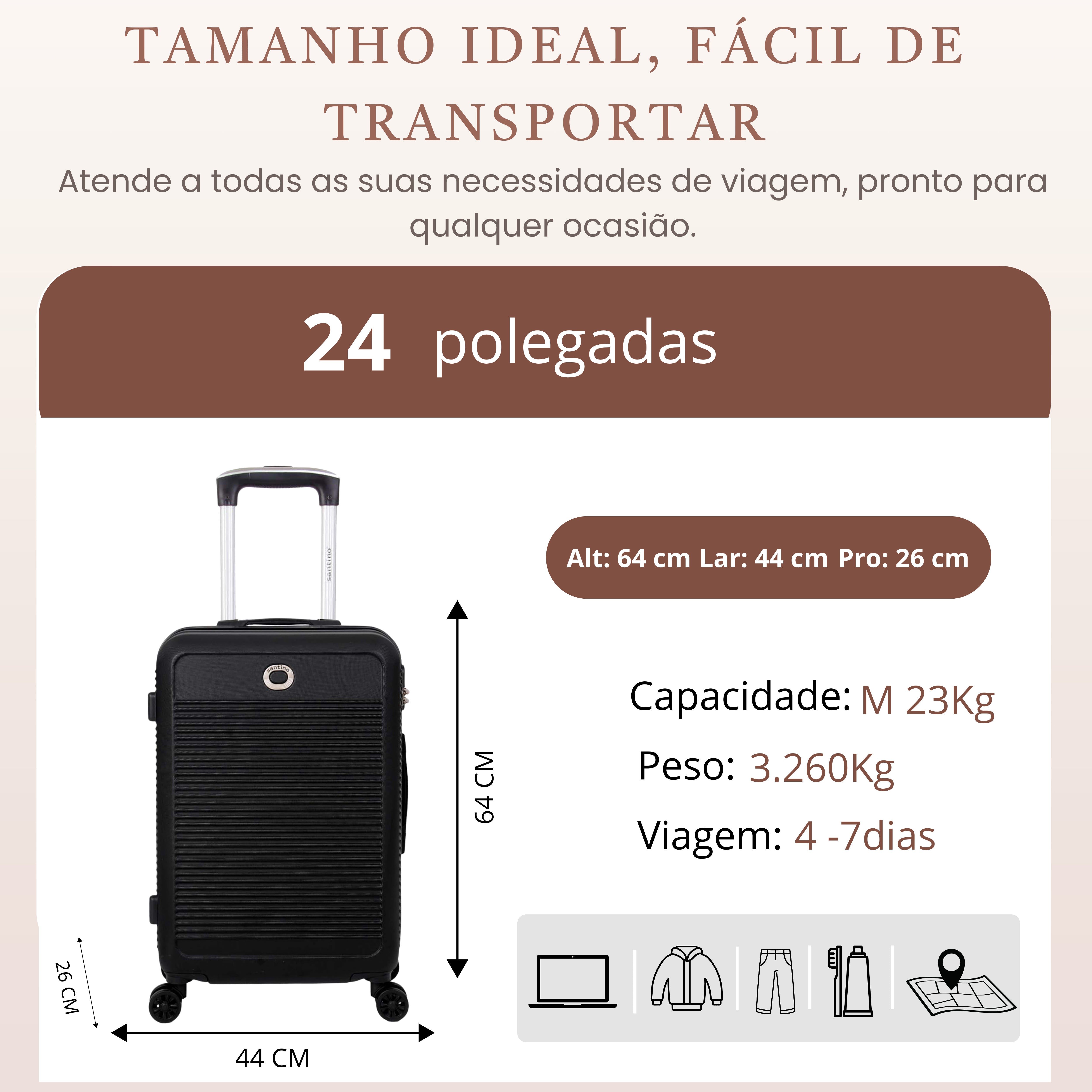 Santino M 4-Wheel 360° Hardside Travel Suitcase - AMZV183M