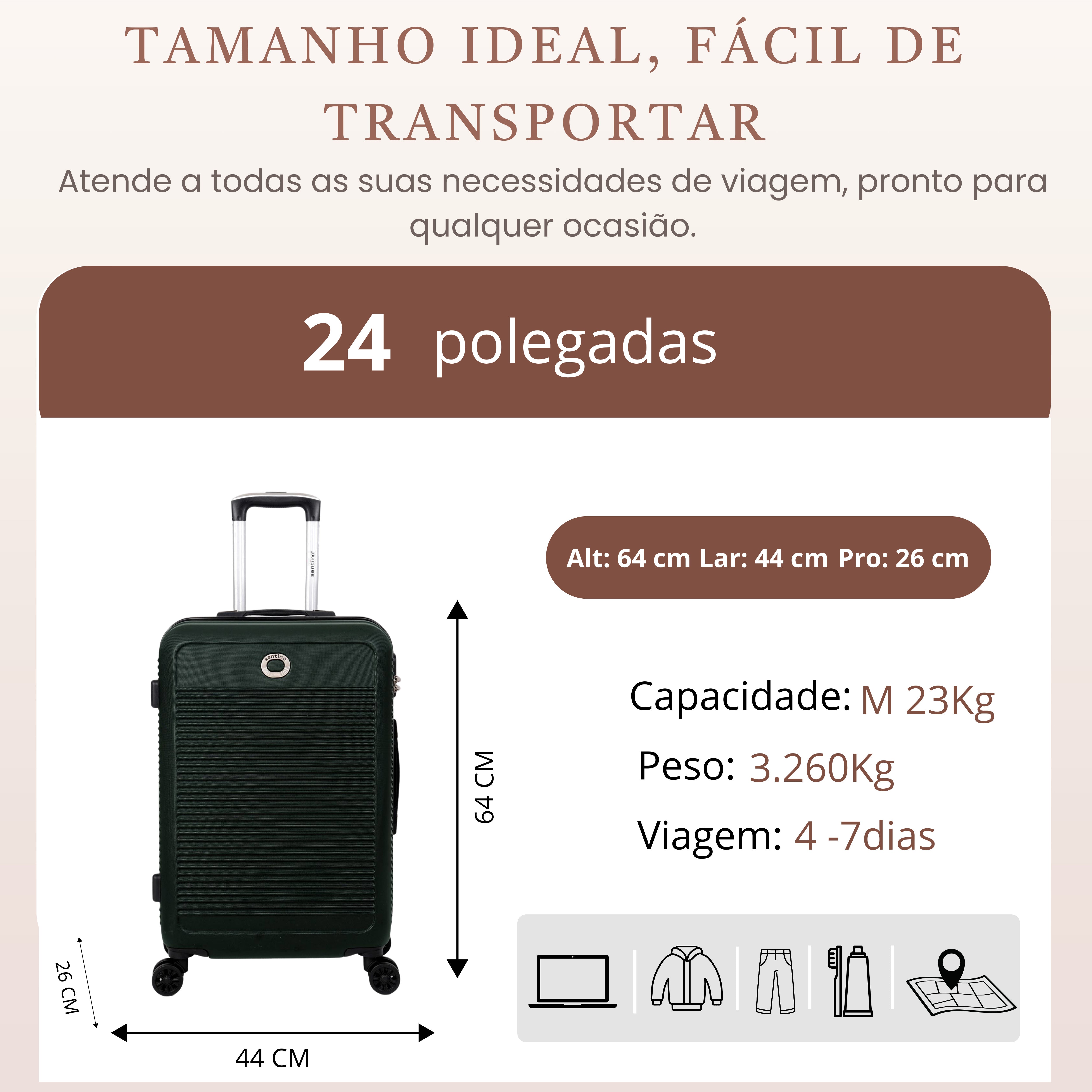 Santino M 4-Wheel 360° Hardside Travel Suitcase - AMZV183M