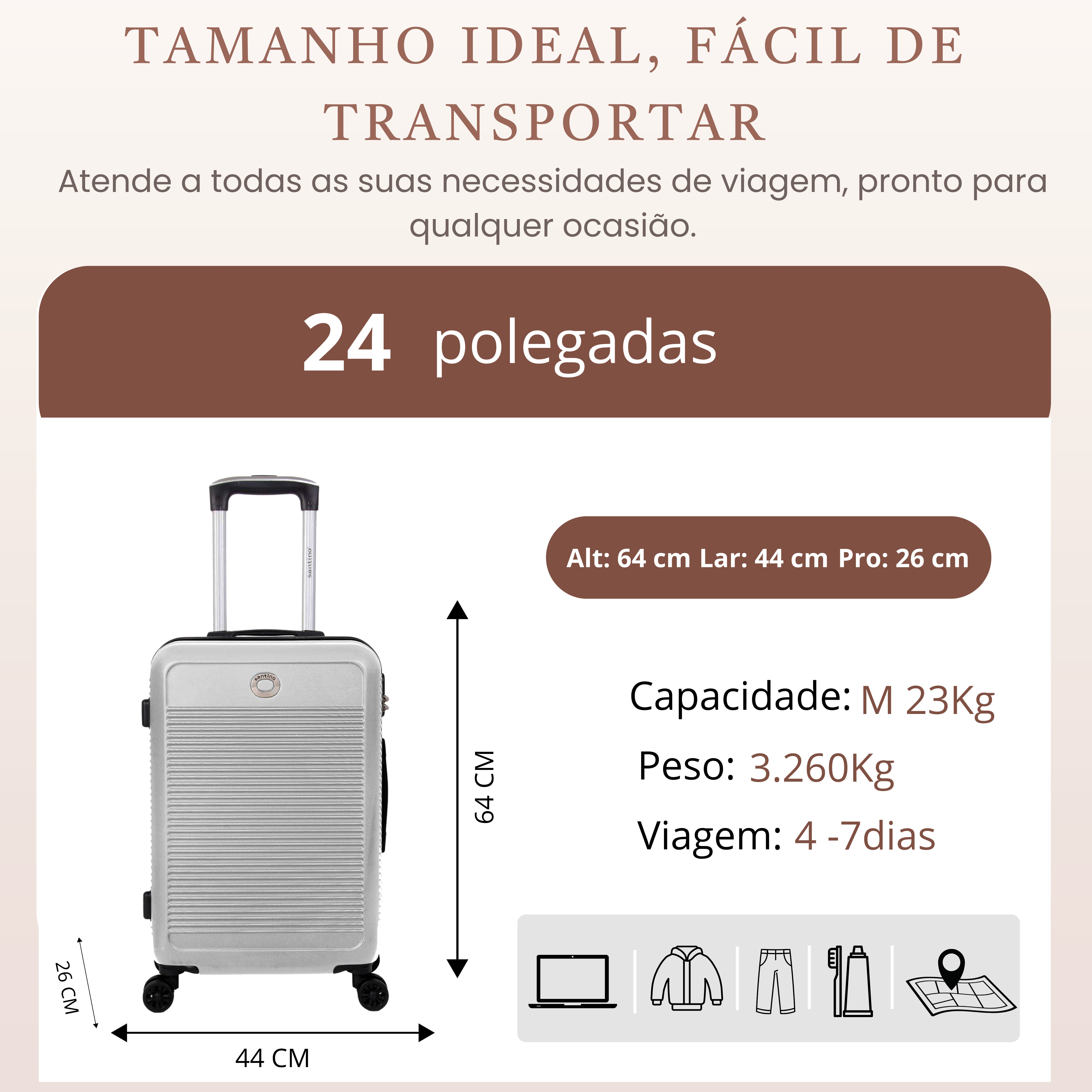 Santino M 4-Wheel 360° Hardside Travel Suitcase - AMZV183M