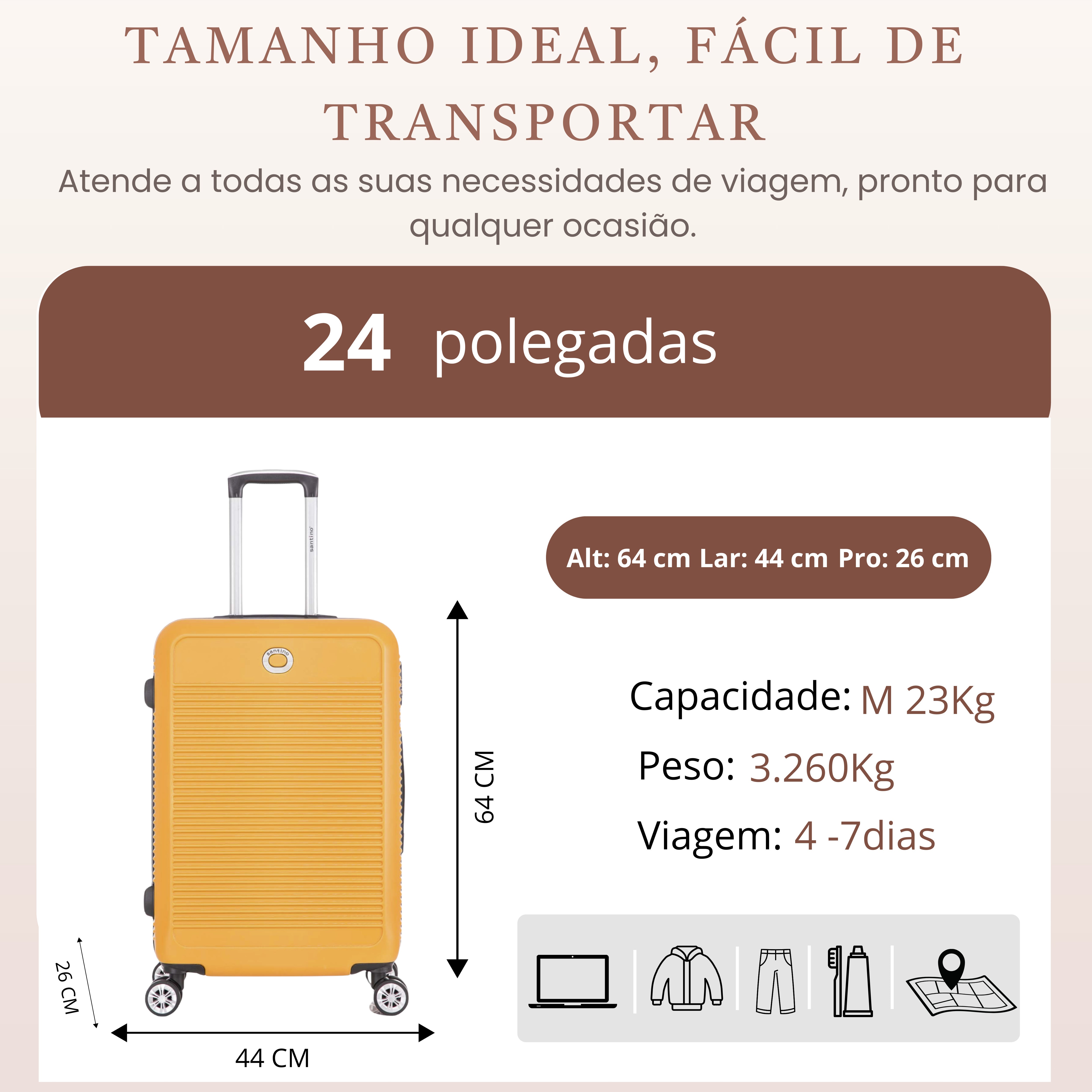 Santino M 4-Wheel 360° Hardside Travel Suitcase - AMZV183M