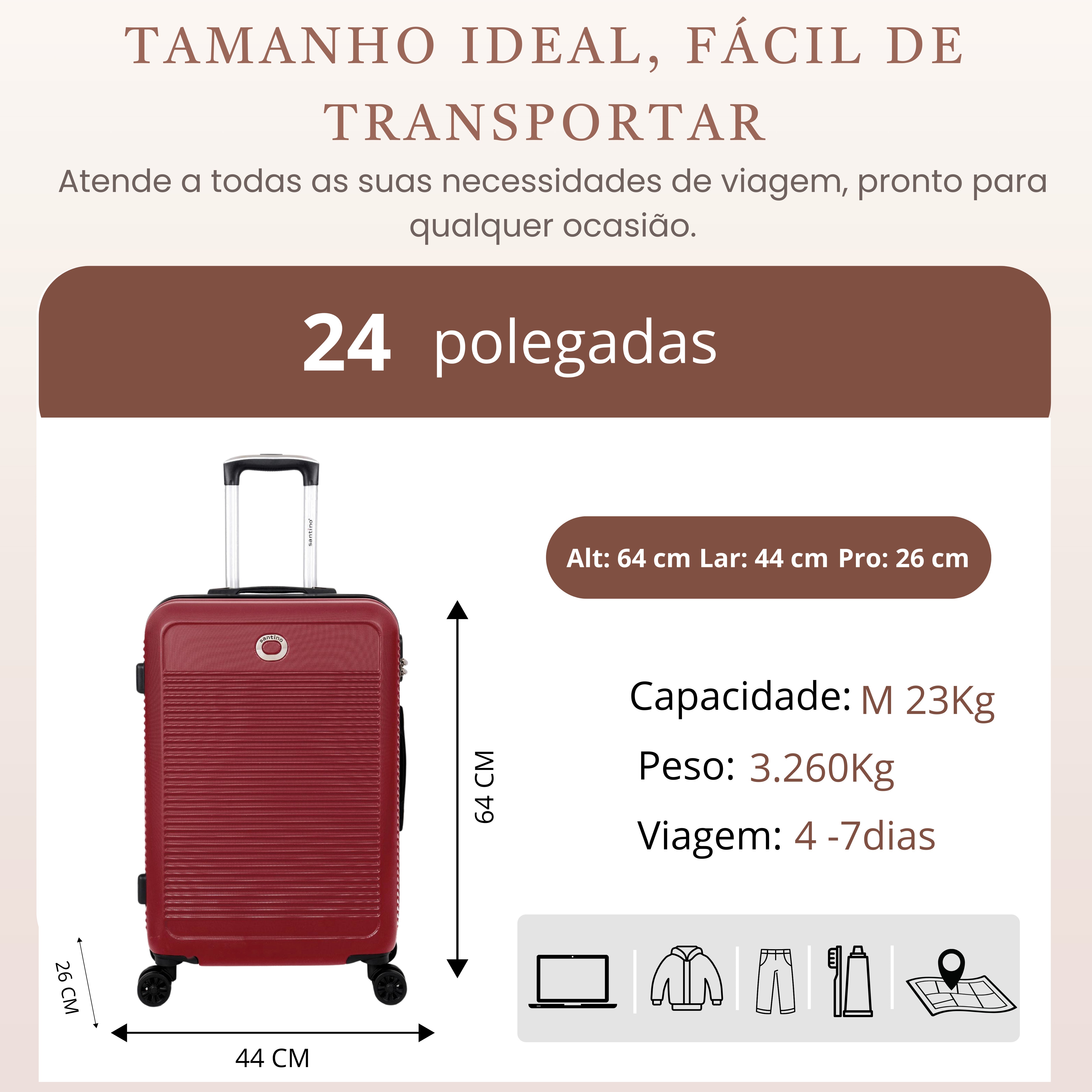 Santino M 4-Wheel 360° Hardside Travel Suitcase - AMZV183M