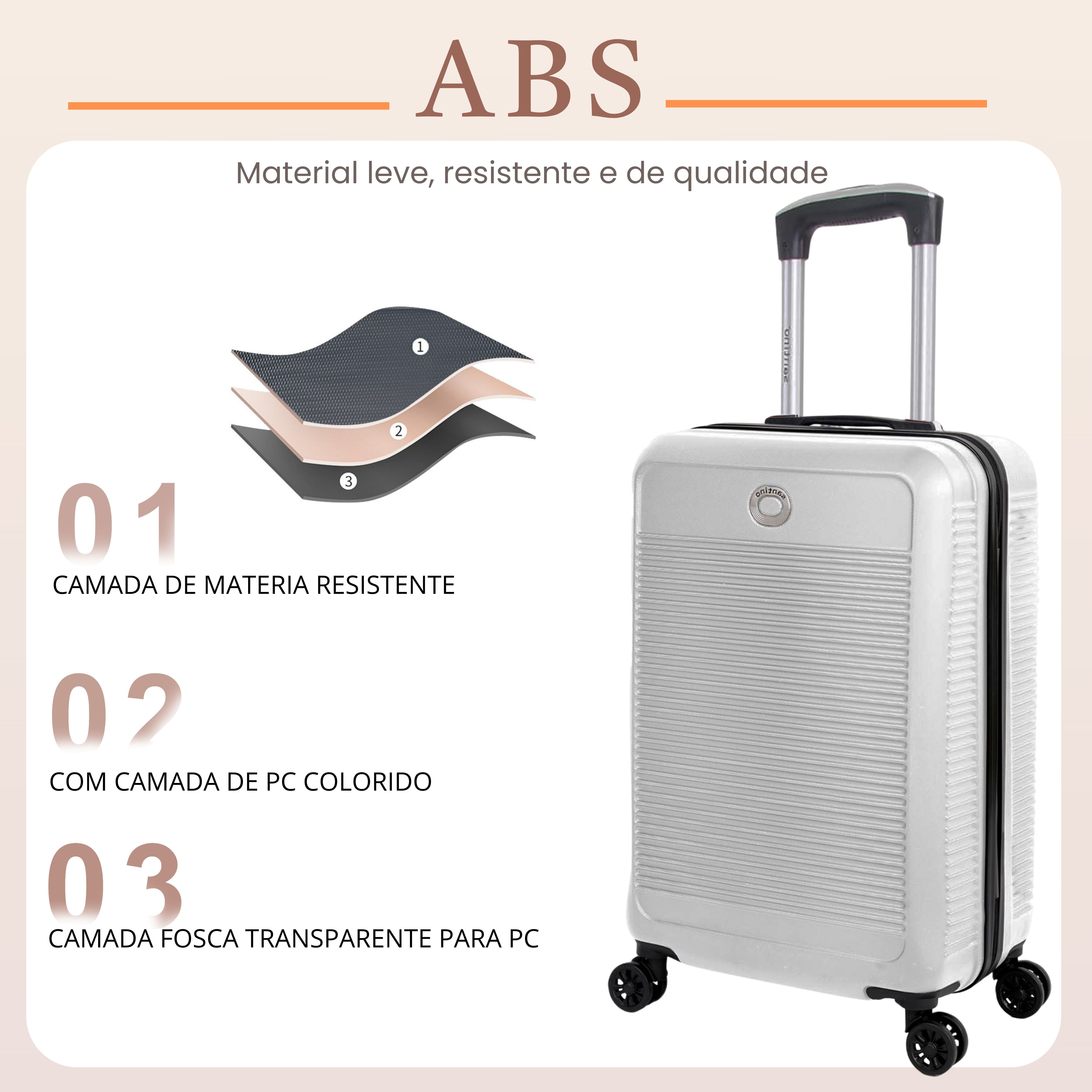 Santino P 4-Wheel 360º Rigid Carry-On Suitcase - AMZV183P