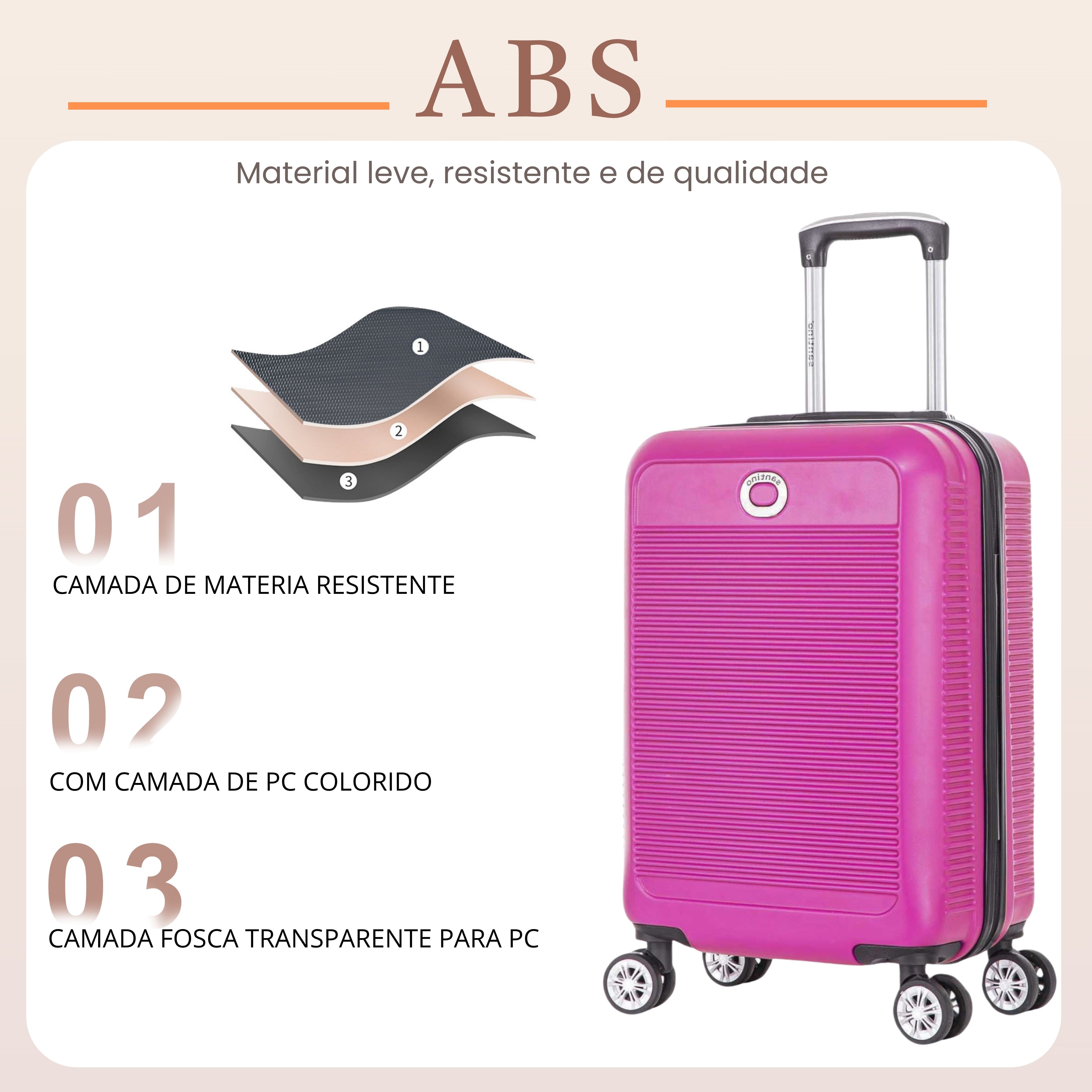 Santino P 4-Wheel 360º Rigid Carry-On Suitcase - AMZV183P