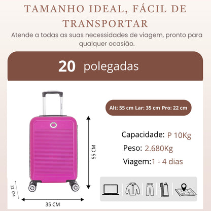 Santino P 4-Wheel 360º Rigid Carry-On Suitcase - AMZV183P