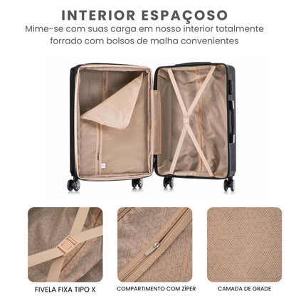 Santino MZV204J 3-Piece Dublin Rigid Luggage Set 360°