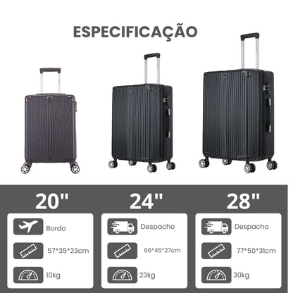 Santino MZV204J 3-Piece Dublin Rigid Luggage Set 360°