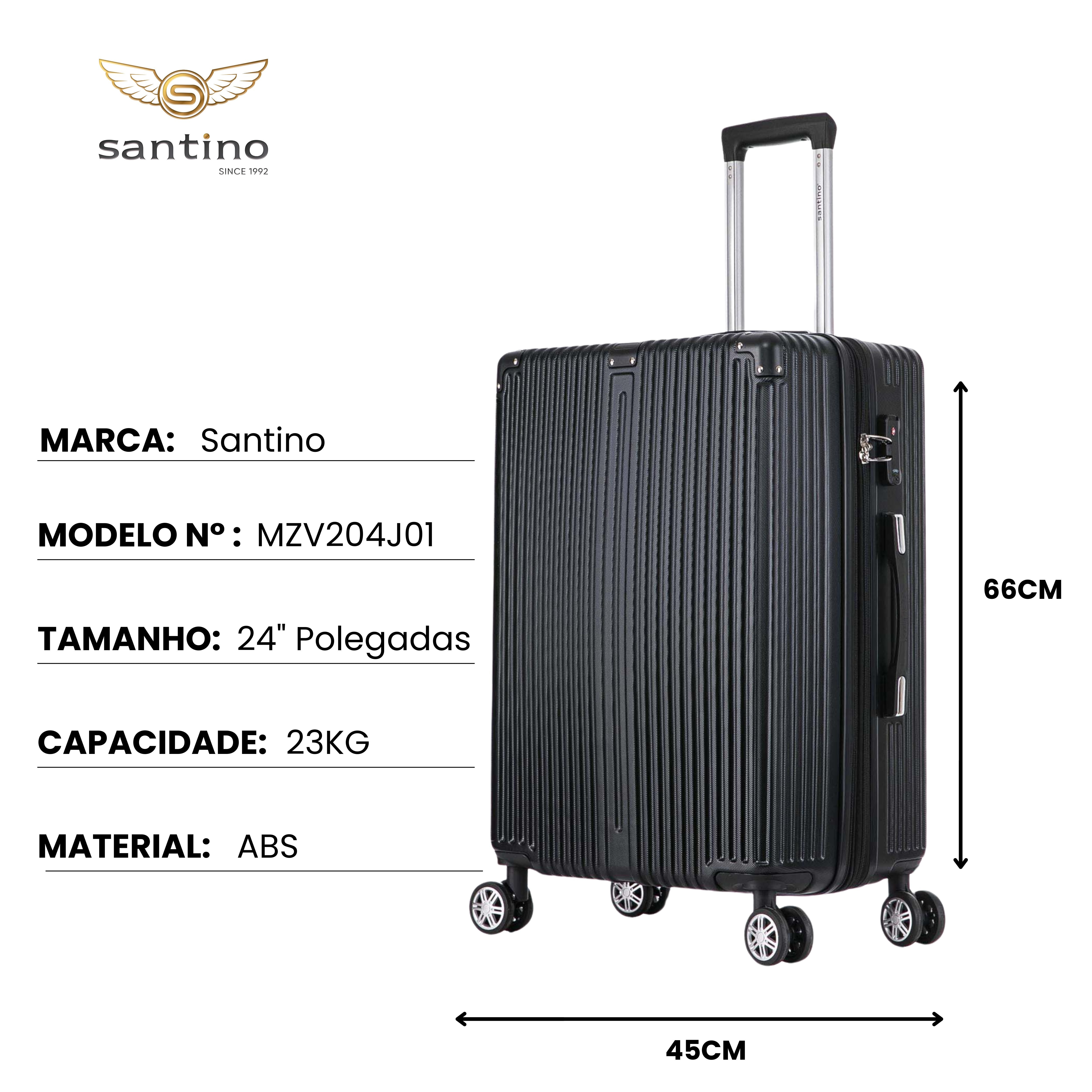 Santino MZV204J 3-Piece Dublin Rigid Luggage Set 360°
