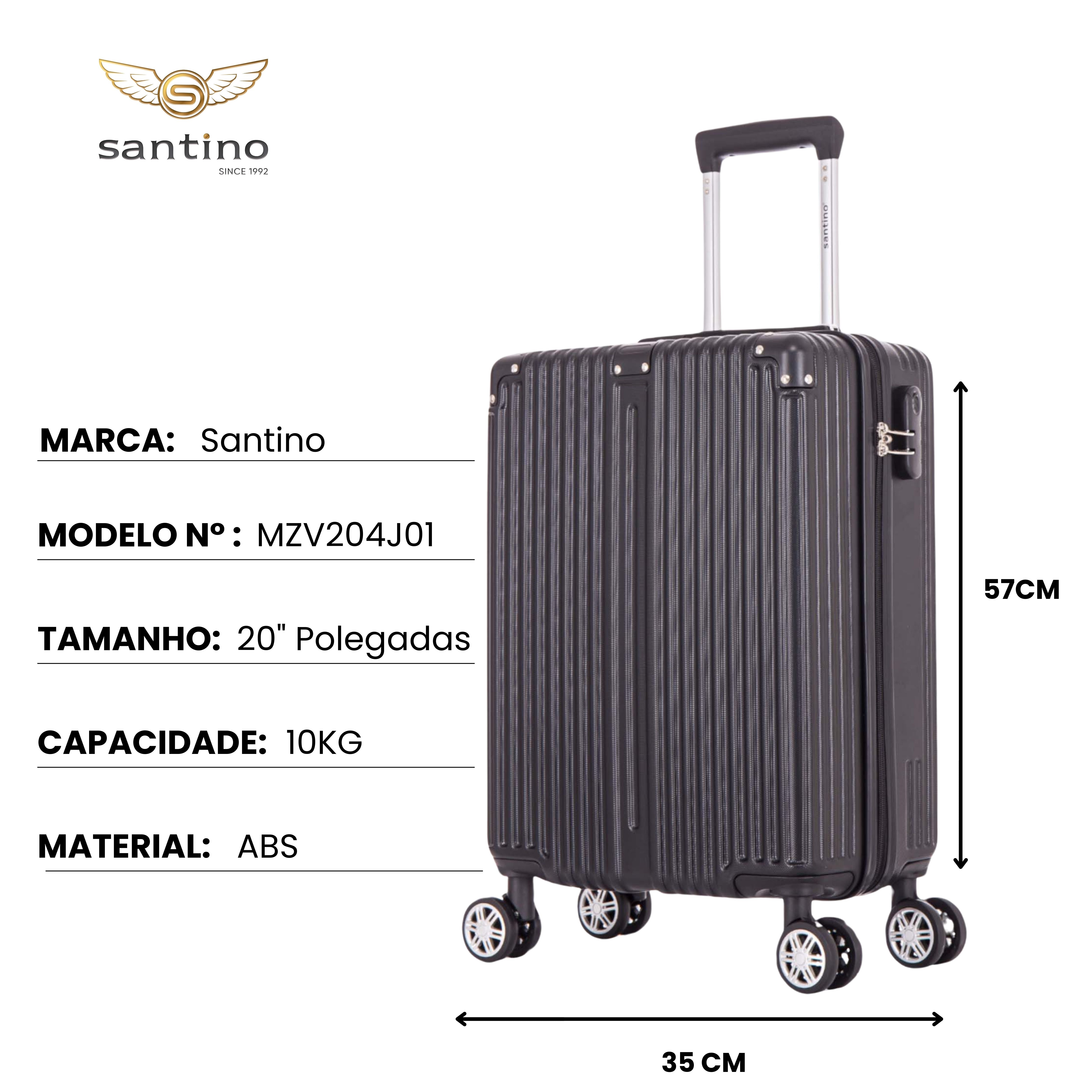 Santino MZV204J 3-Piece Dublin Rigid Luggage Set 360°
