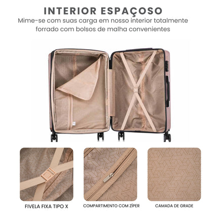 Santino MZV204J 3-Piece Dublin Rigid Luggage Set 360°