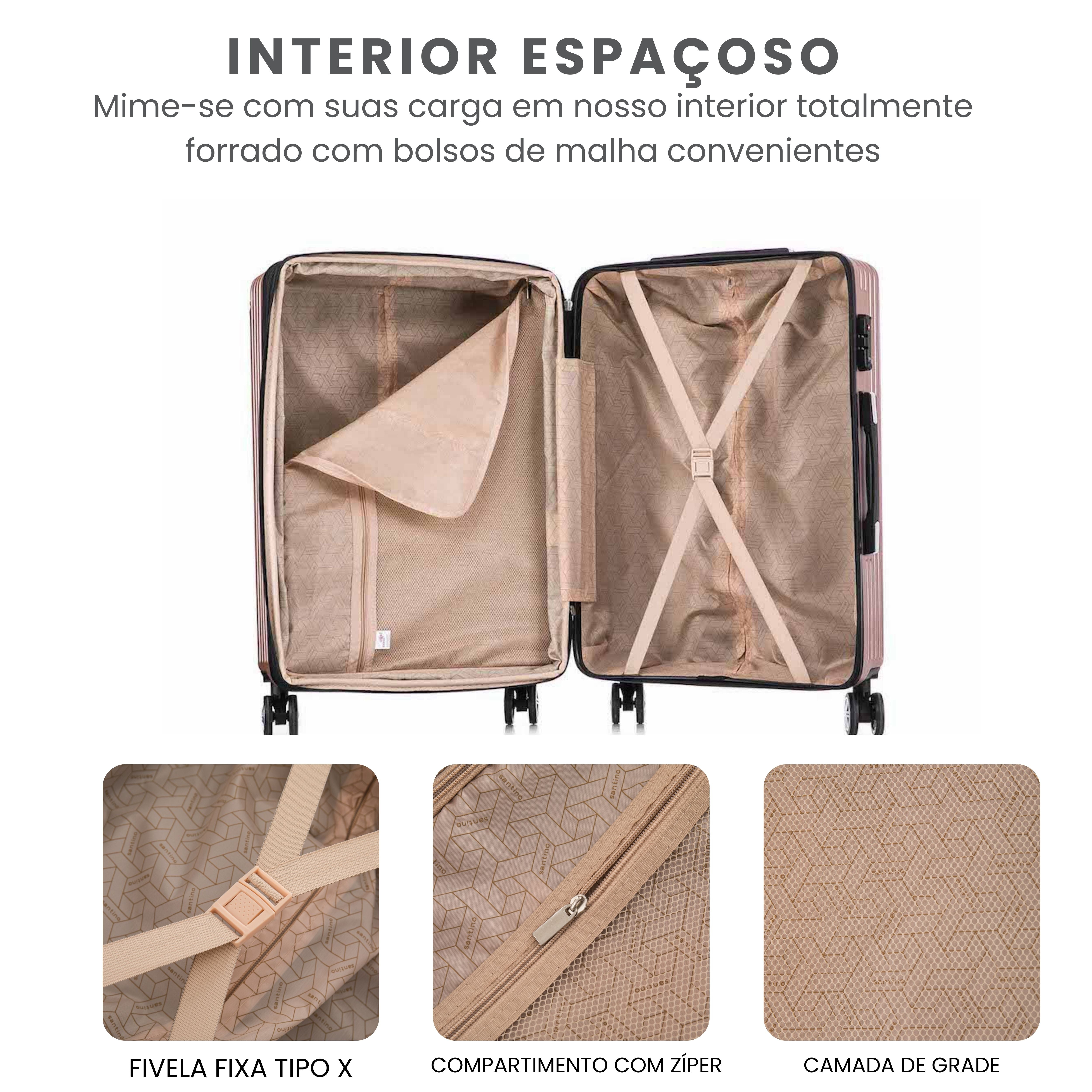 Santino MZV204J 3-Piece Dublin Rigid Luggage Set 360°