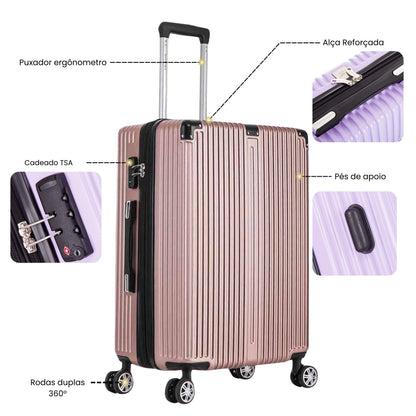 Santino MZV204J 3-Piece Dublin Rigid Luggage Set 360°