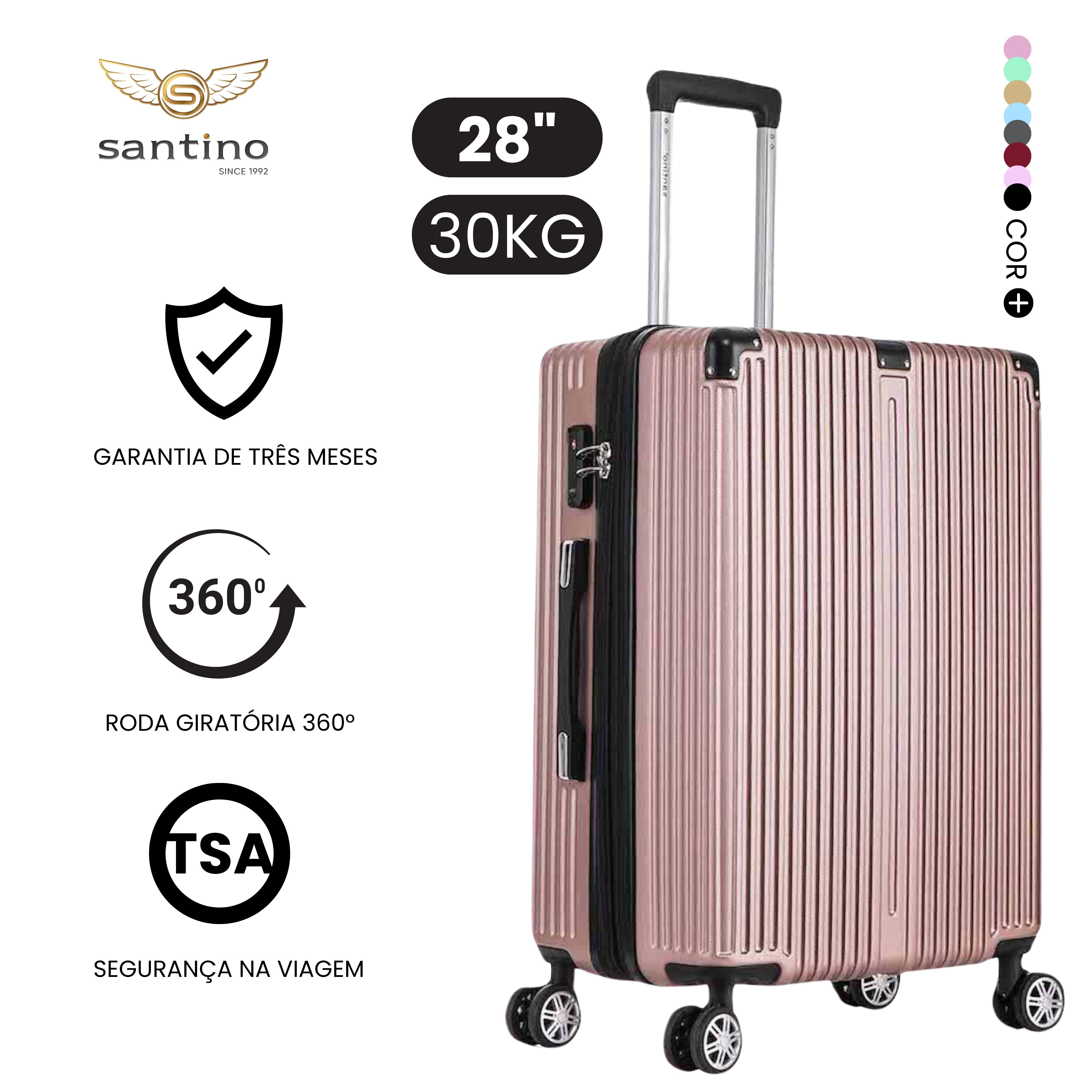 Santino MZV204J 3-Piece Dublin Rigid Luggage Set 360°