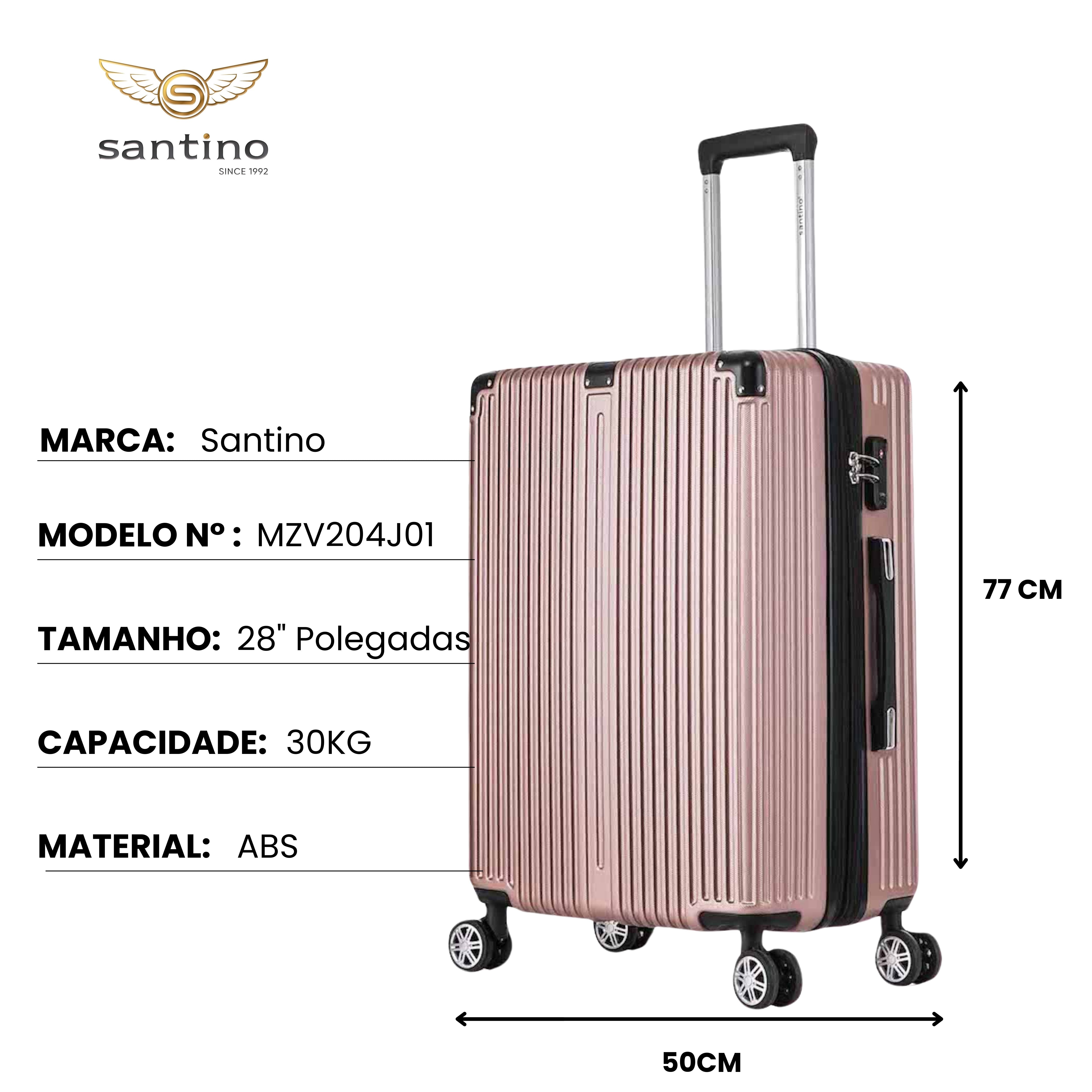 Santino MZV204J 3-Piece Dublin Rigid Luggage Set 360°