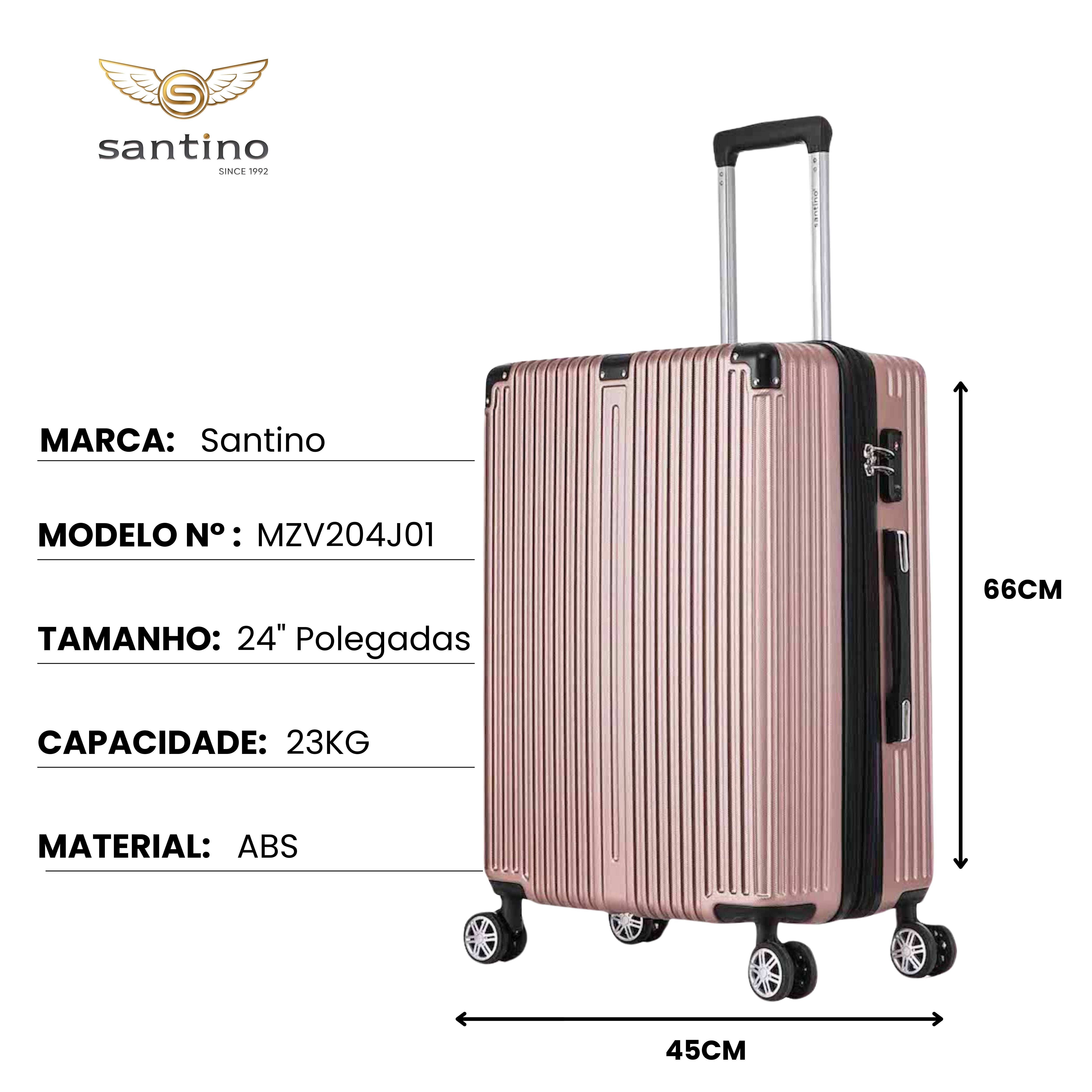 Santino MZV204J 3-Piece Dublin Rigid Luggage Set 360°