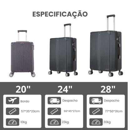 Santino MZV204J 3-Piece Dublin Rigid Luggage Set 360°