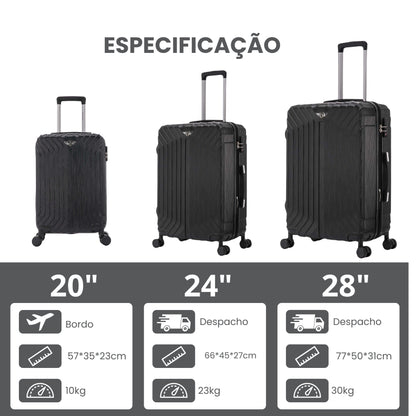 Liberty Statue 3-Piece Rigid Luggage Set Santino MZV502J