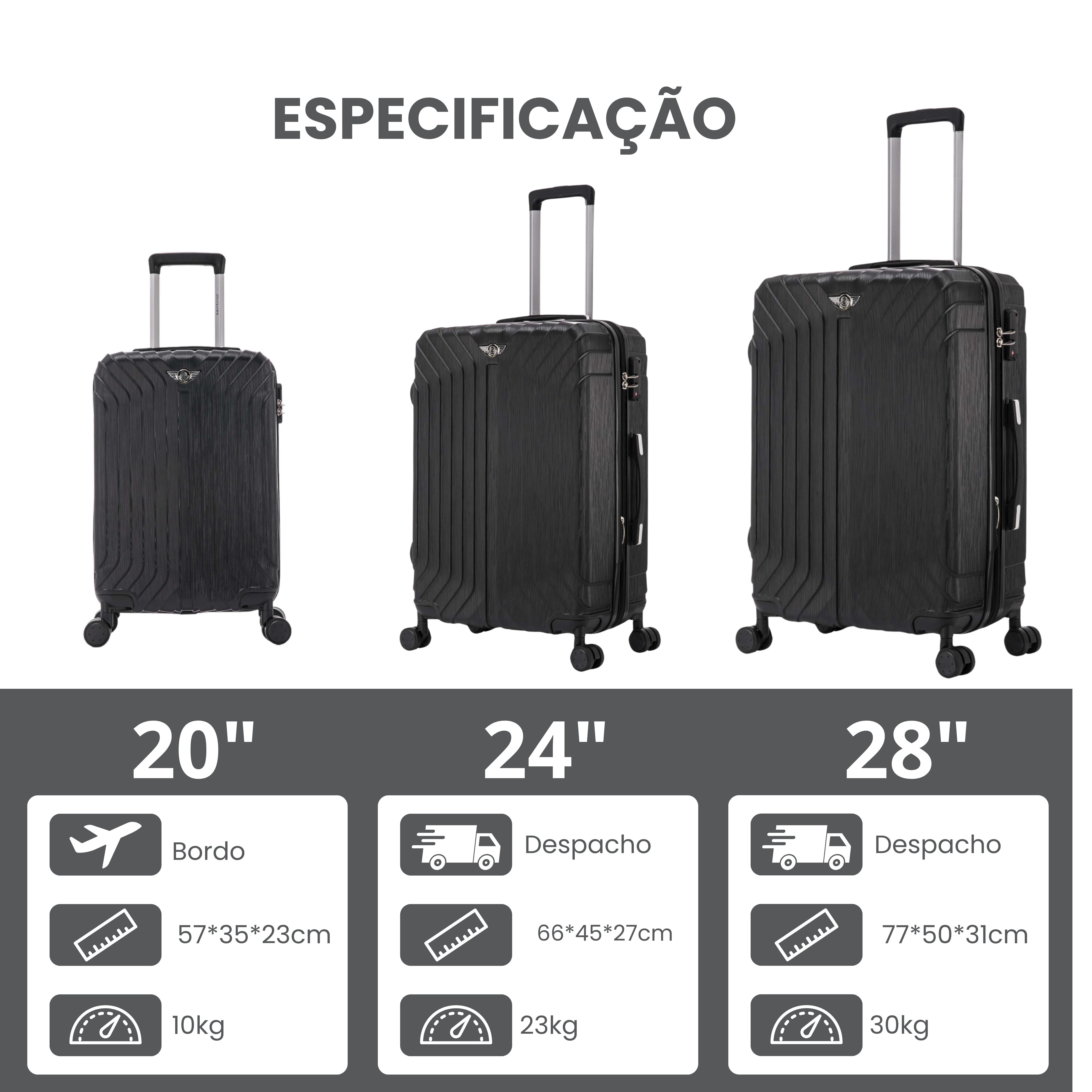 Liberty Statue 3-Piece Rigid Luggage Set Santino MZV502J