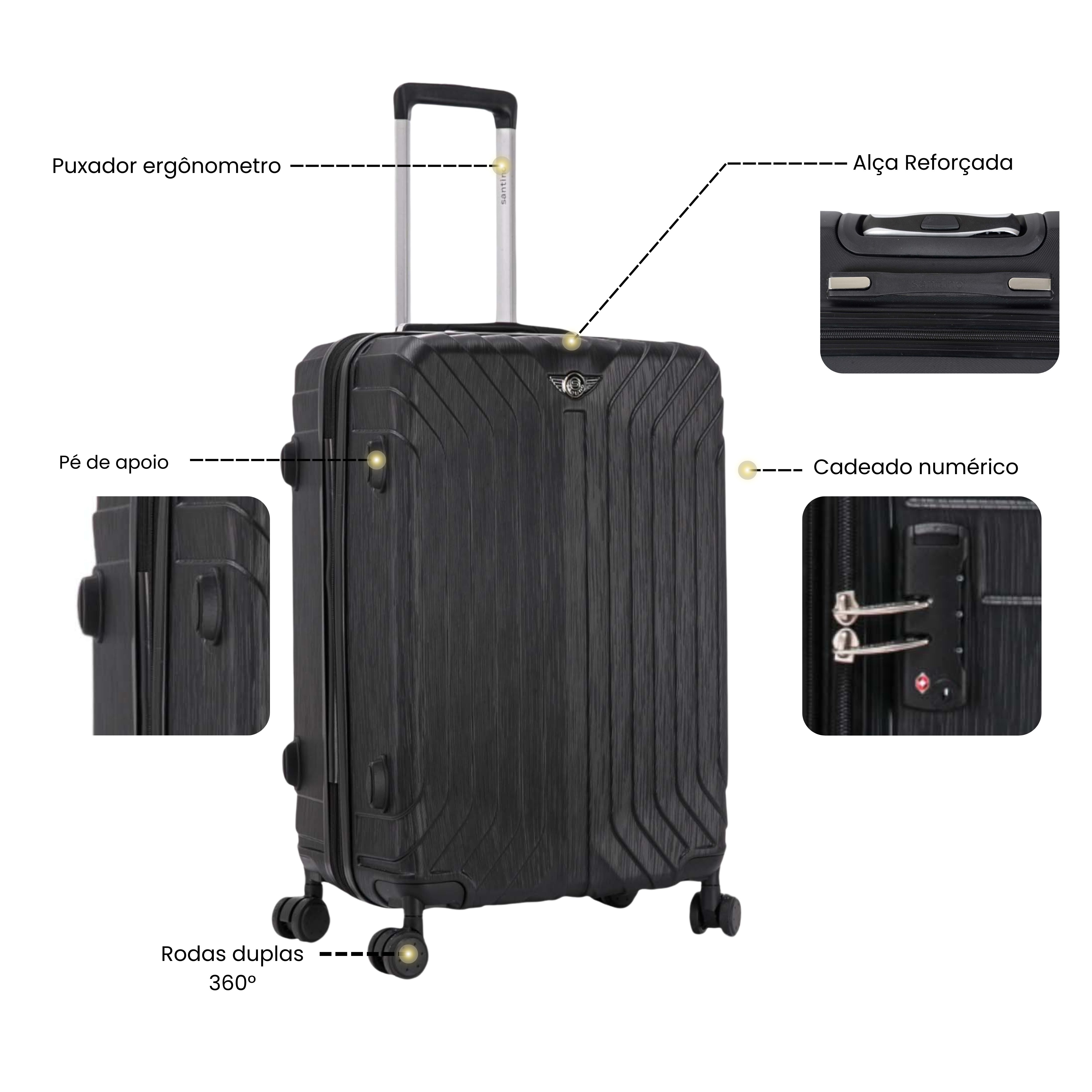Liberty Statue 3-Piece Rigid Luggage Set Santino MZV502J