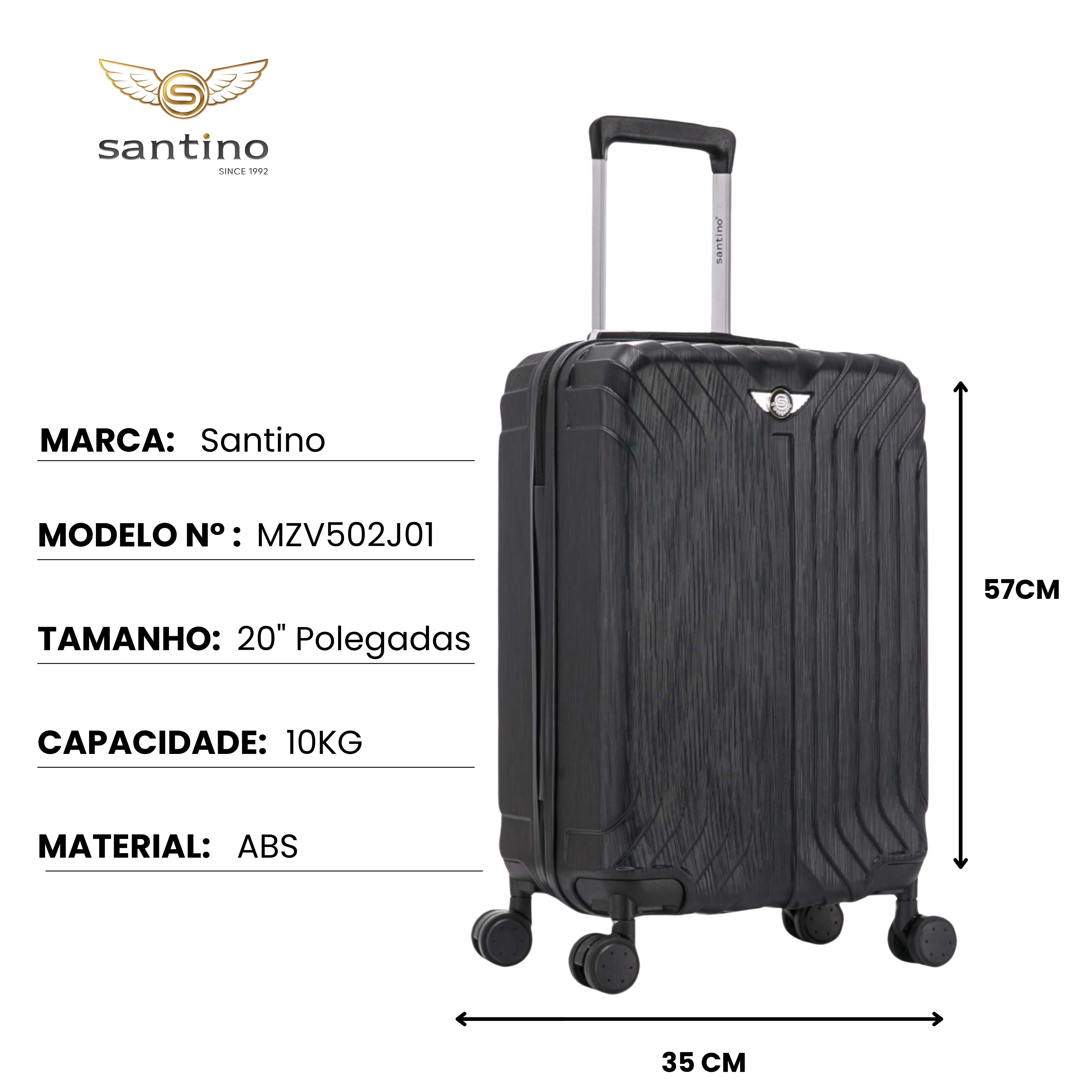 Liberty Statue 3-Piece Rigid Luggage Set Santino MZV502J