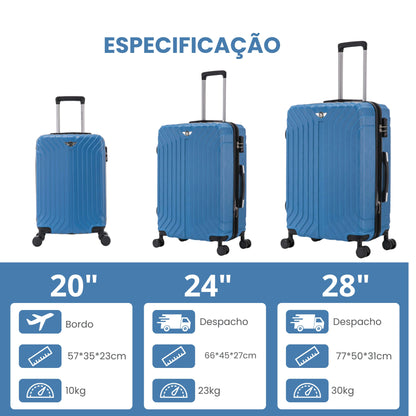 Liberty Statue 3-Piece Rigid Luggage Set Santino MZV502J