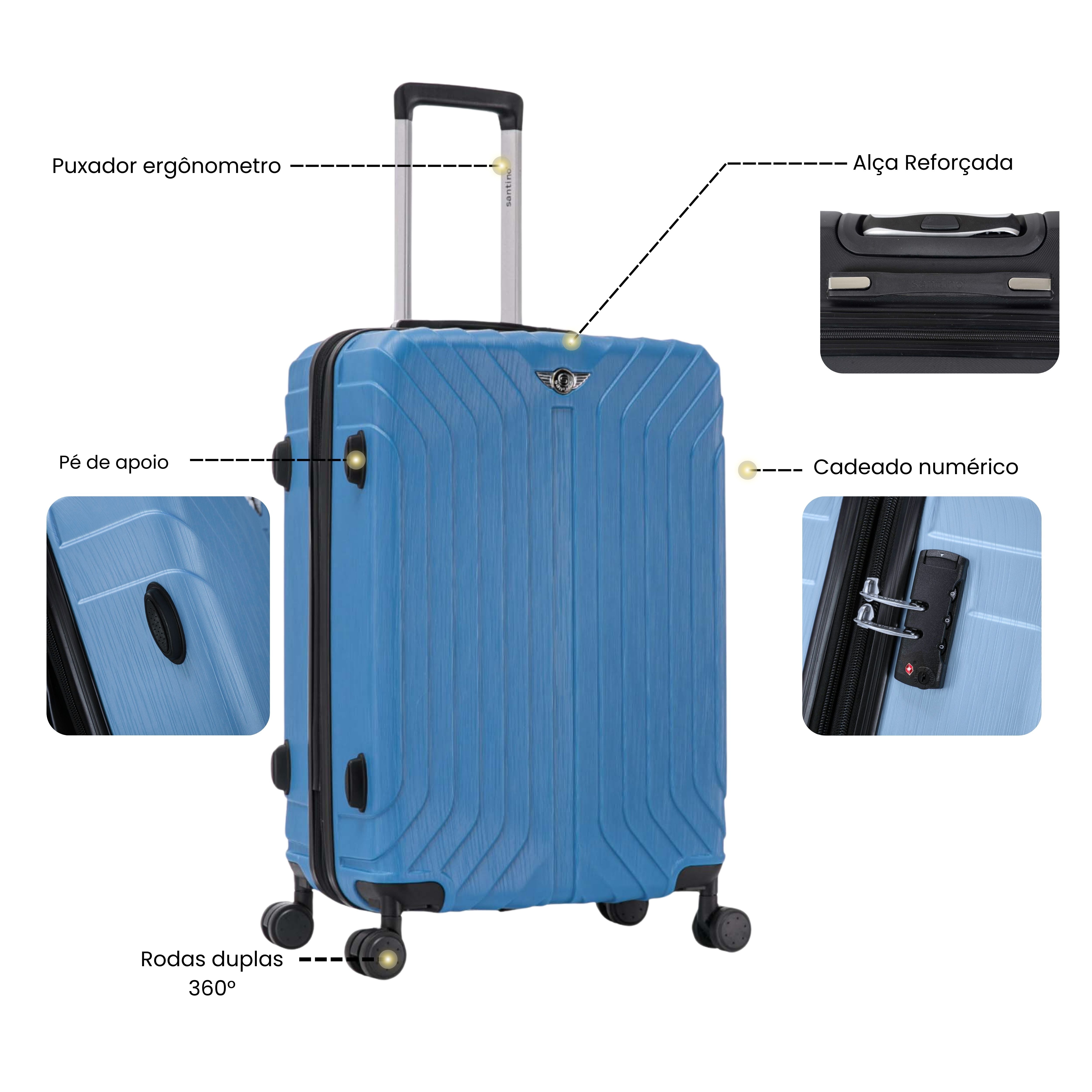 Liberty Statue 3-Piece Rigid Luggage Set Santino MZV502J