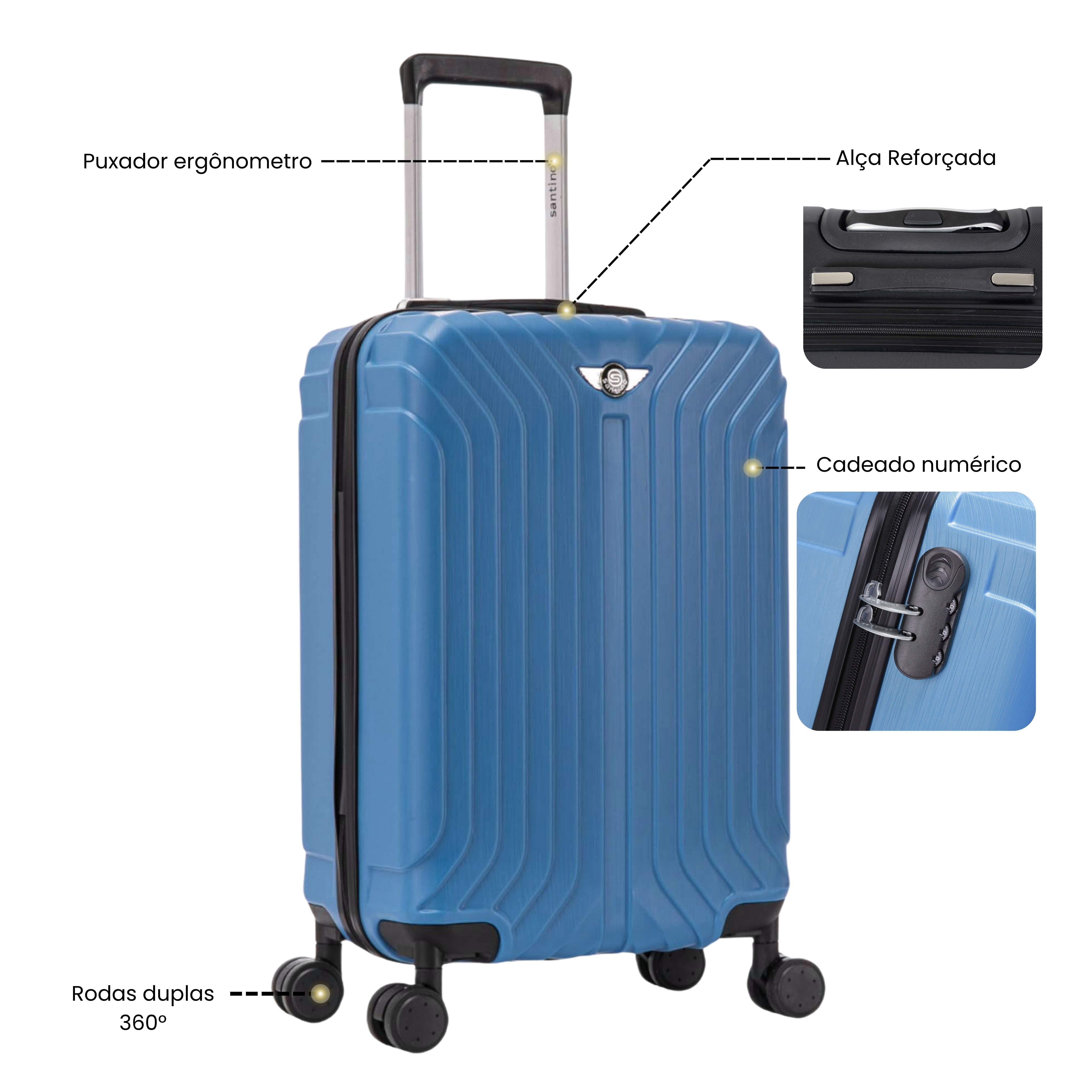 Liberty Statue 3-Piece Rigid Luggage Set Santino MZV502J