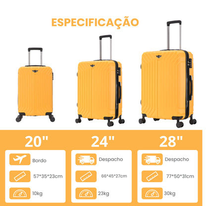 Liberty Statue 3-Piece Rigid Luggage Set Santino MZV502J