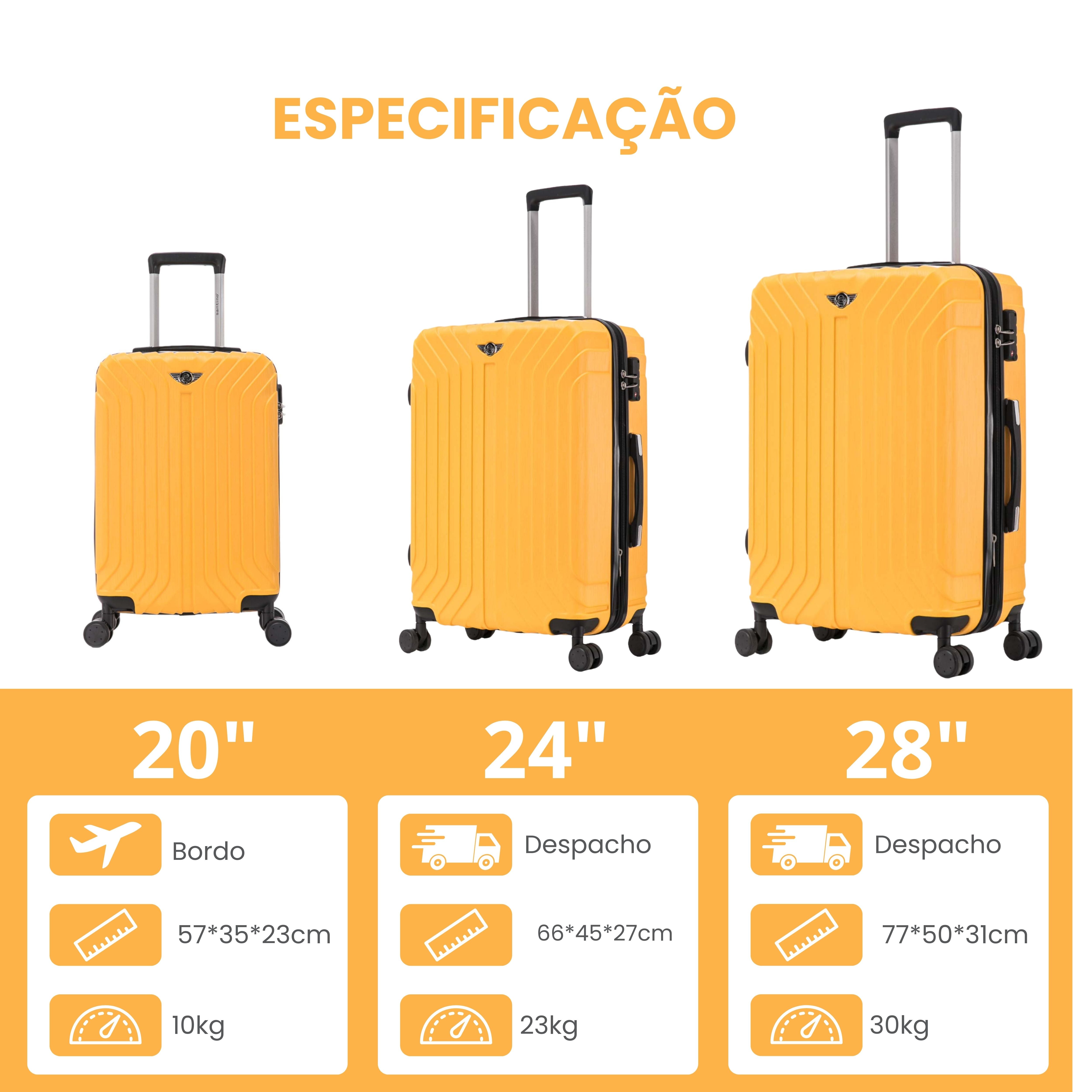 Liberty Statue 3-Piece Rigid Luggage Set Santino MZV502J