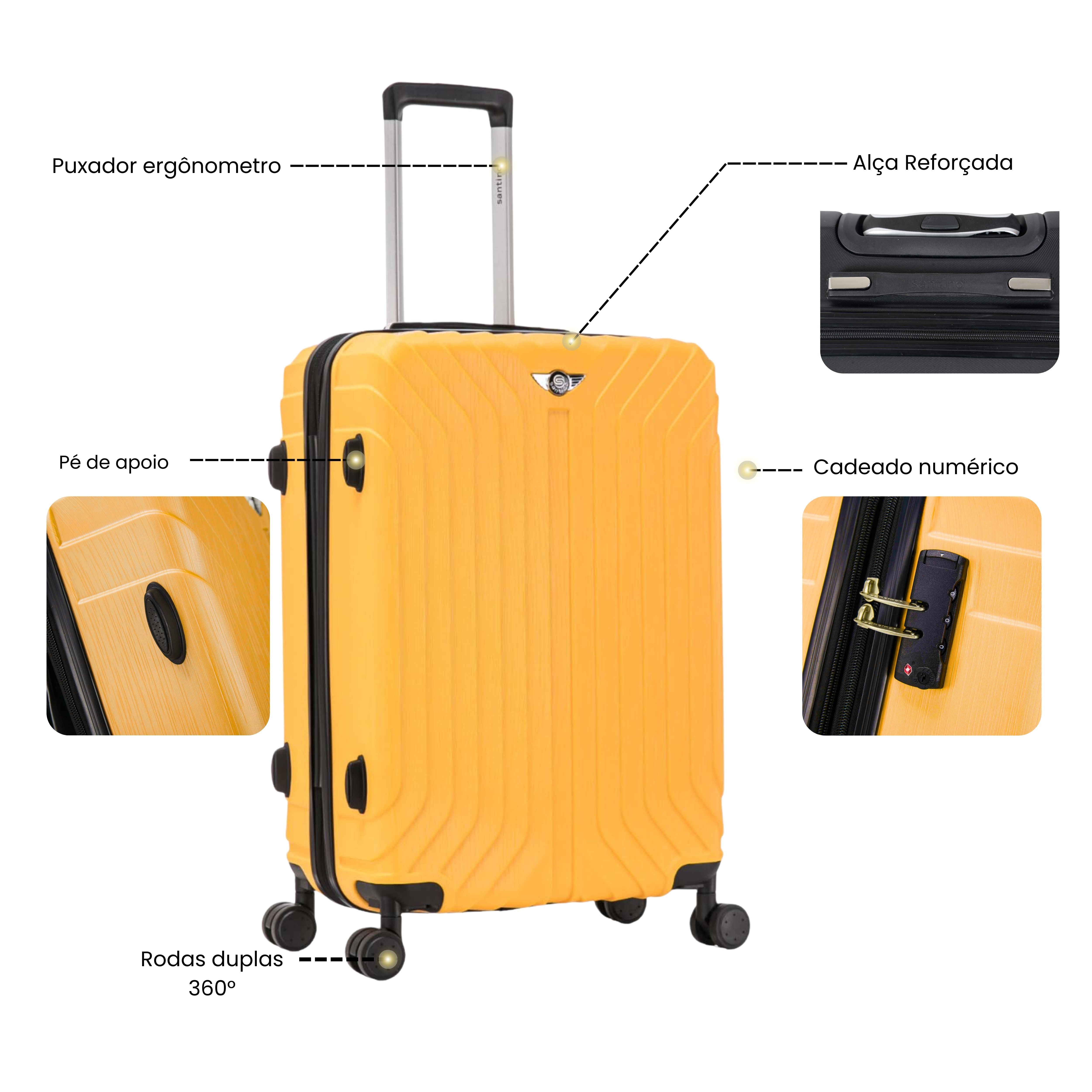 Liberty Statue 3-Piece Rigid Luggage Set Santino MZV502J