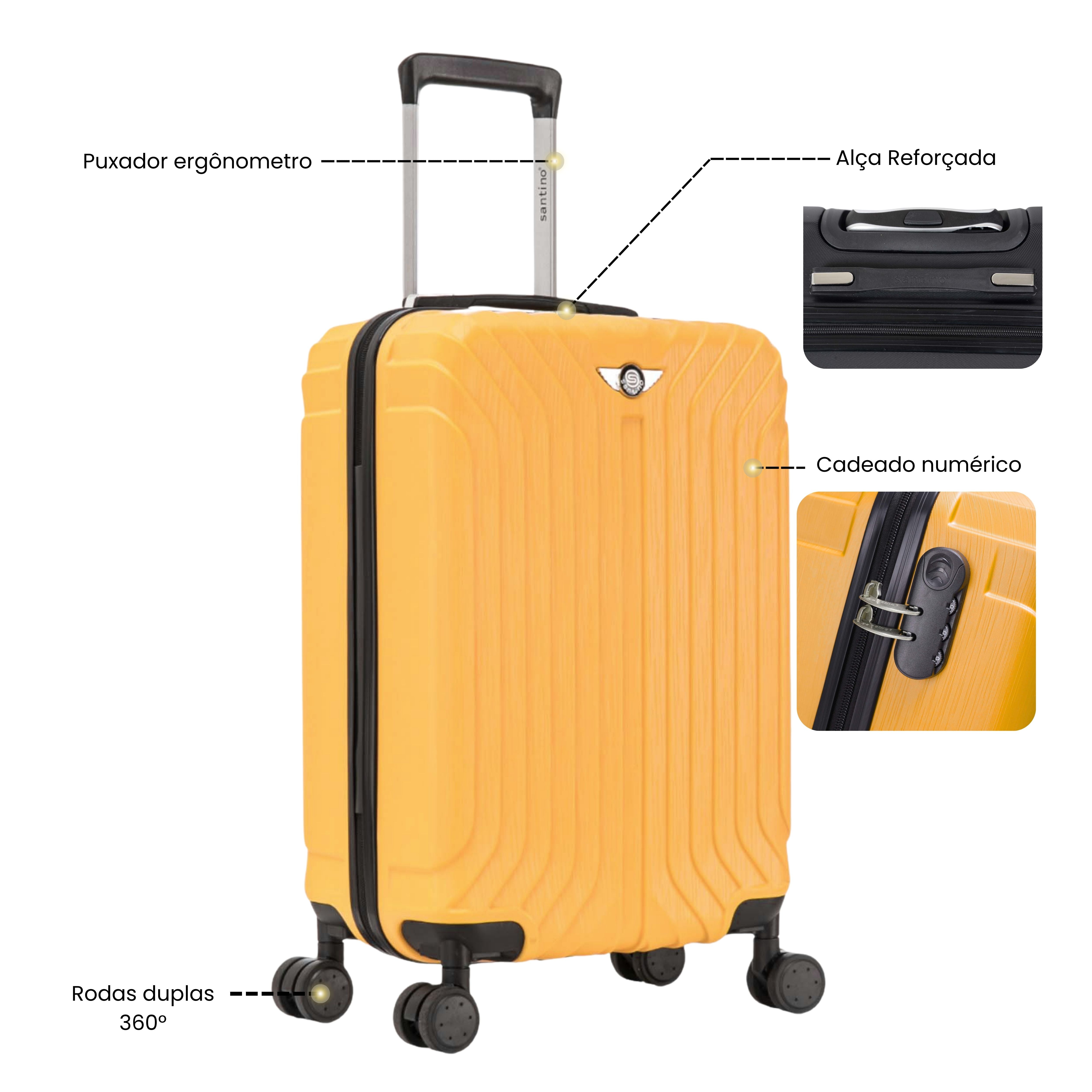 Liberty Statue 3-Piece Rigid Luggage Set Santino MZV502J