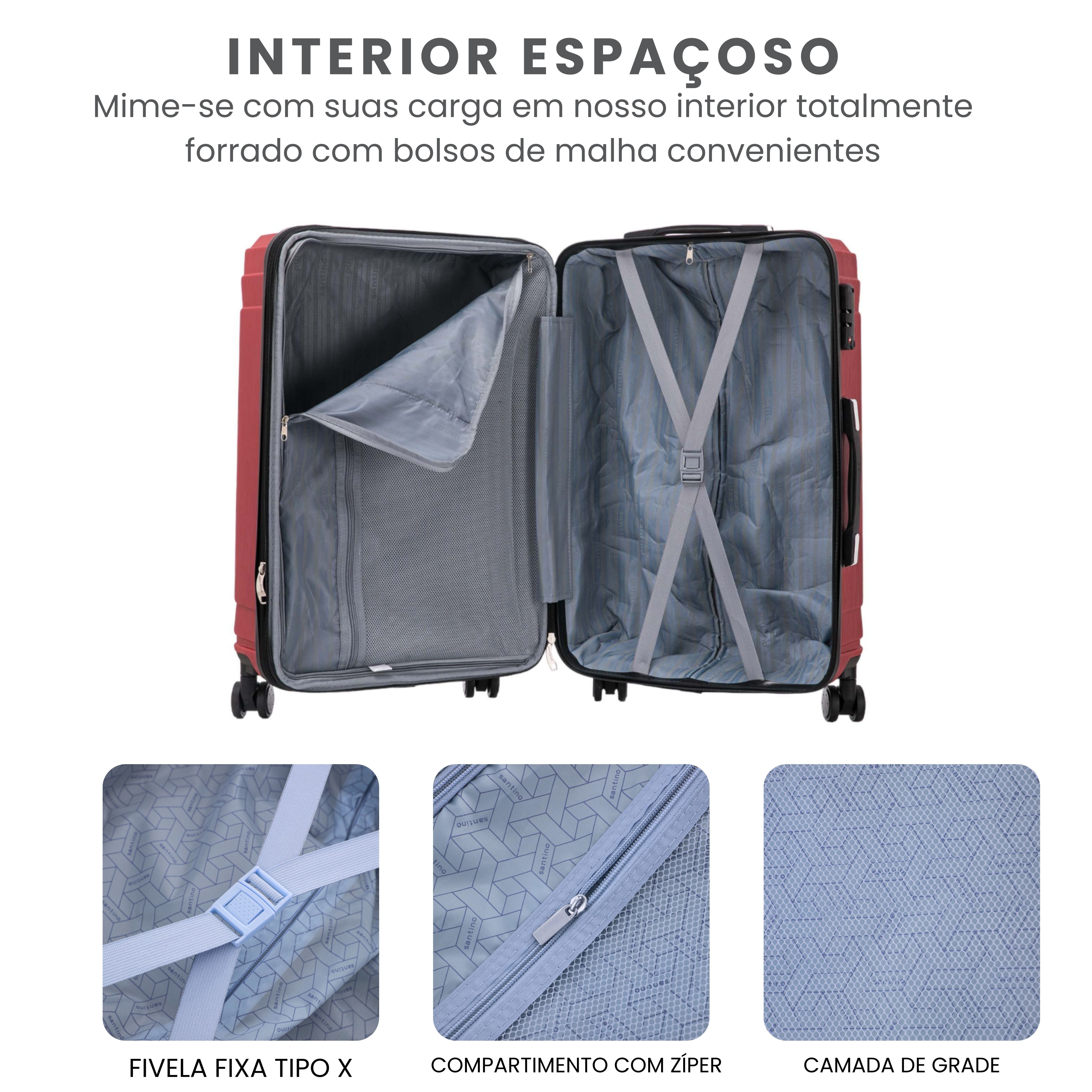 Liberty Statue 3-Piece Rigid Luggage Set Santino MZV502J