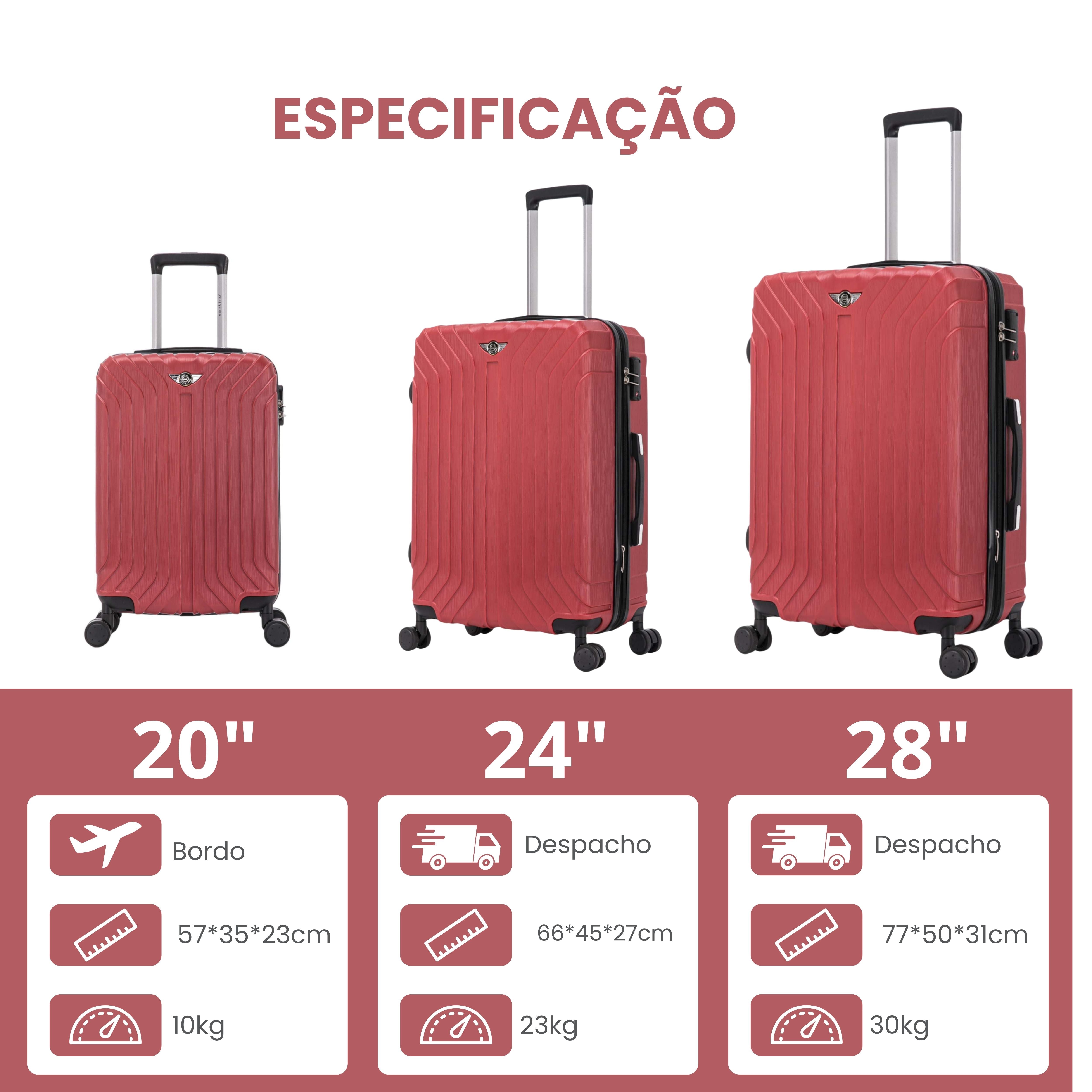 Liberty Statue 3-Piece Rigid Luggage Set Santino MZV502J
