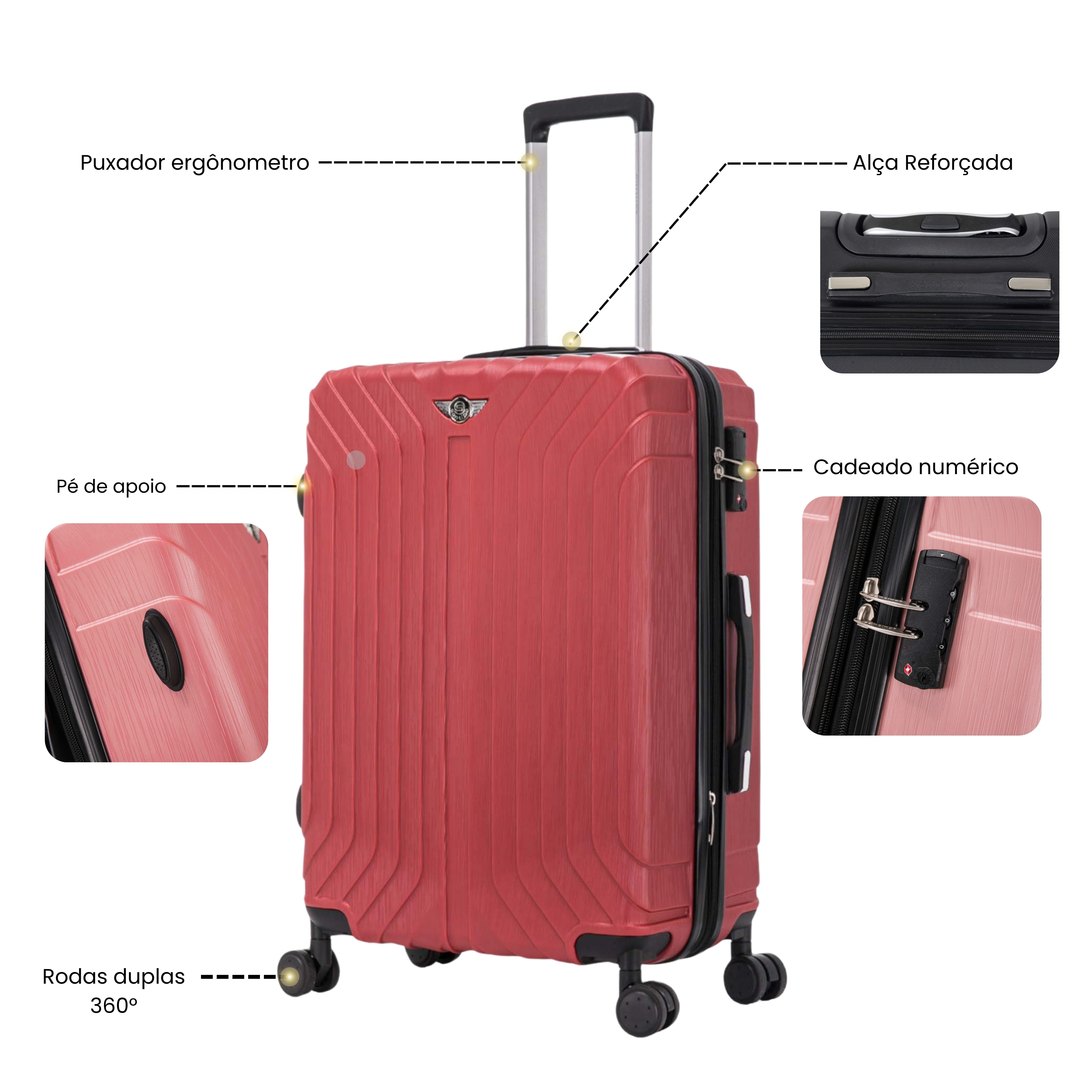 Liberty Statue 3-Piece Rigid Luggage Set Santino MZV502J
