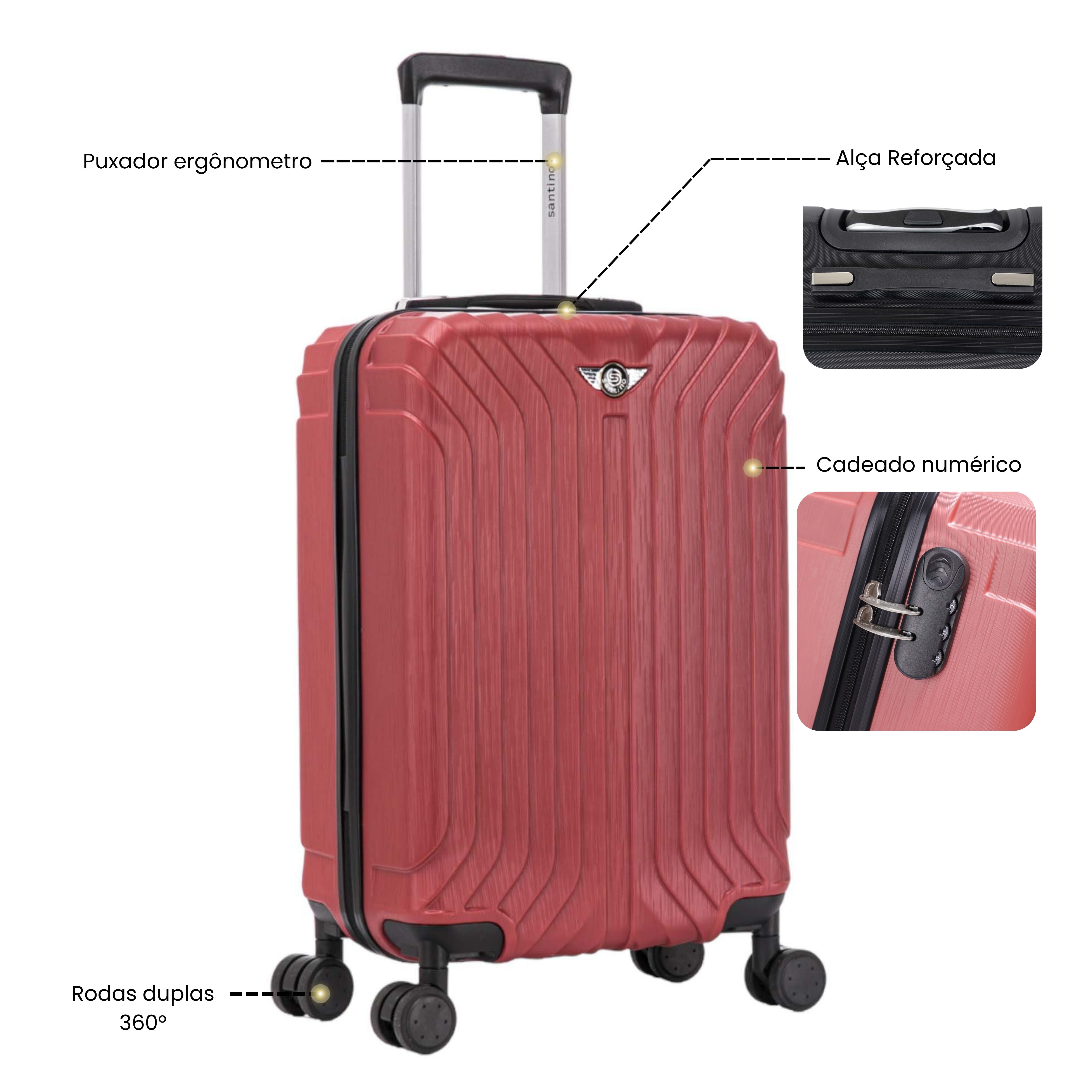 Liberty Statue 3-Piece Rigid Luggage Set Santino MZV502J