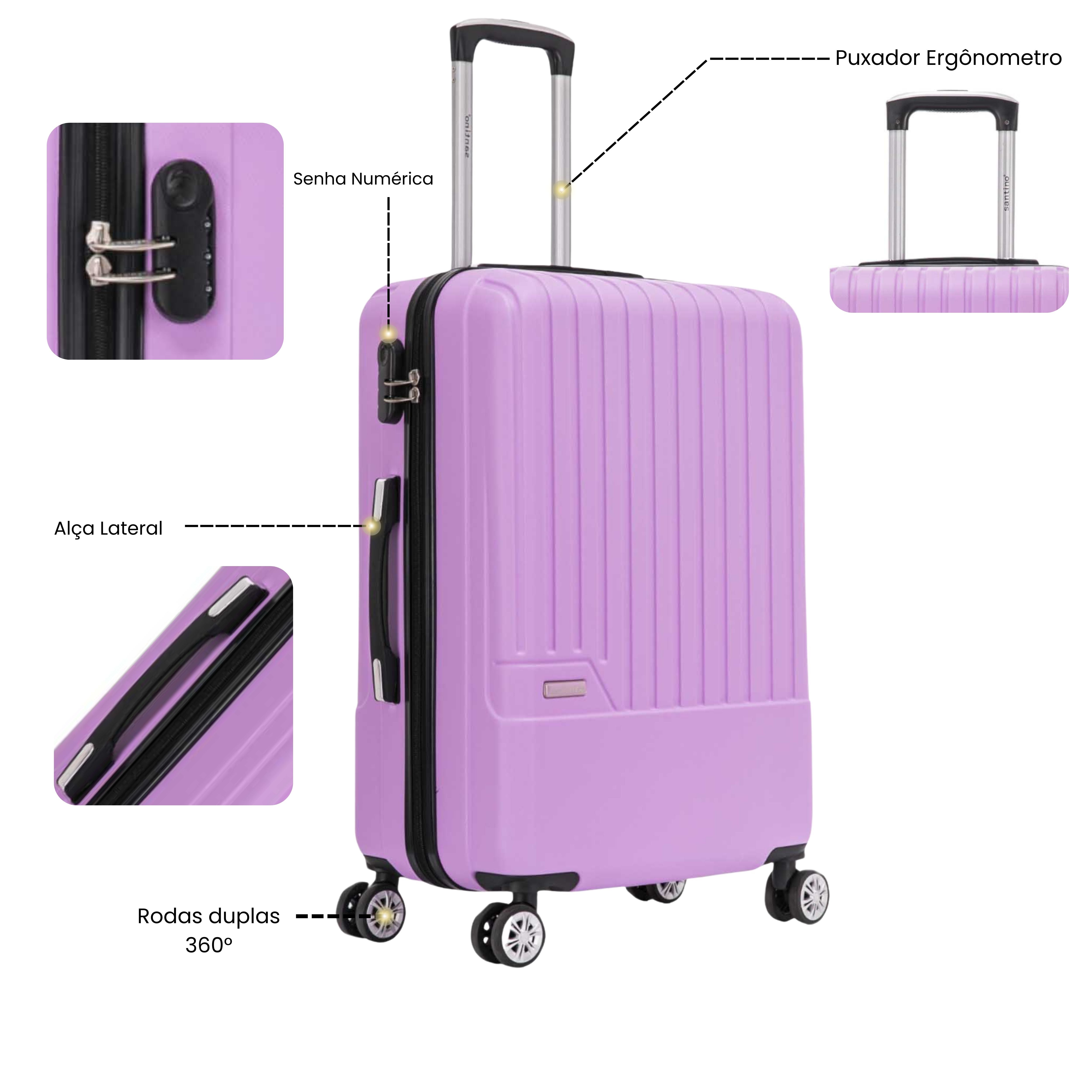 Lincoln Road 3-Piece Hard Luggage Set Santino MZV505J