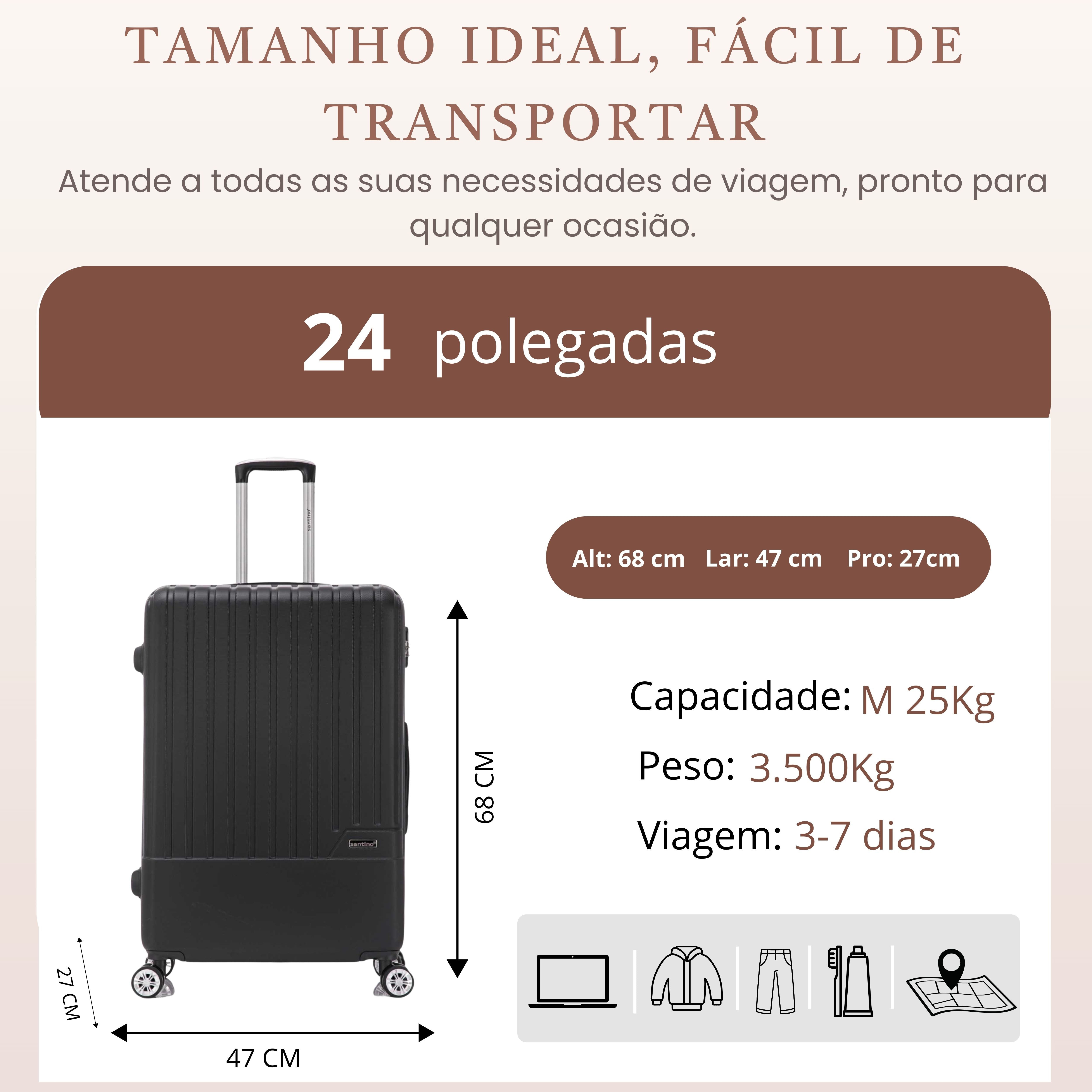 Lincoln Road Hardside 360° Santino M Travel Suitcase - MZV505M