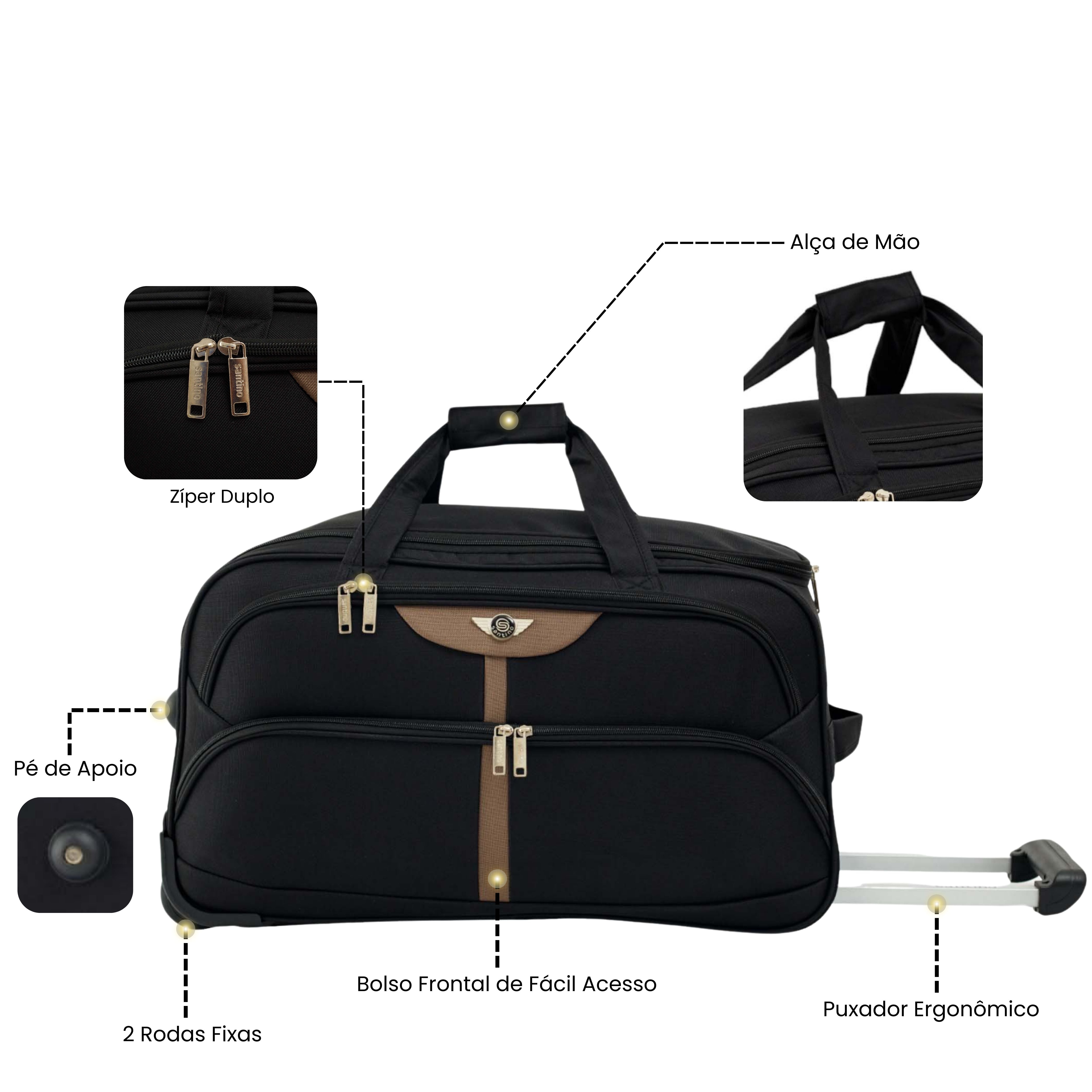 Santino 3-piece Panay Polyester Travel Bag Set - NDS502J