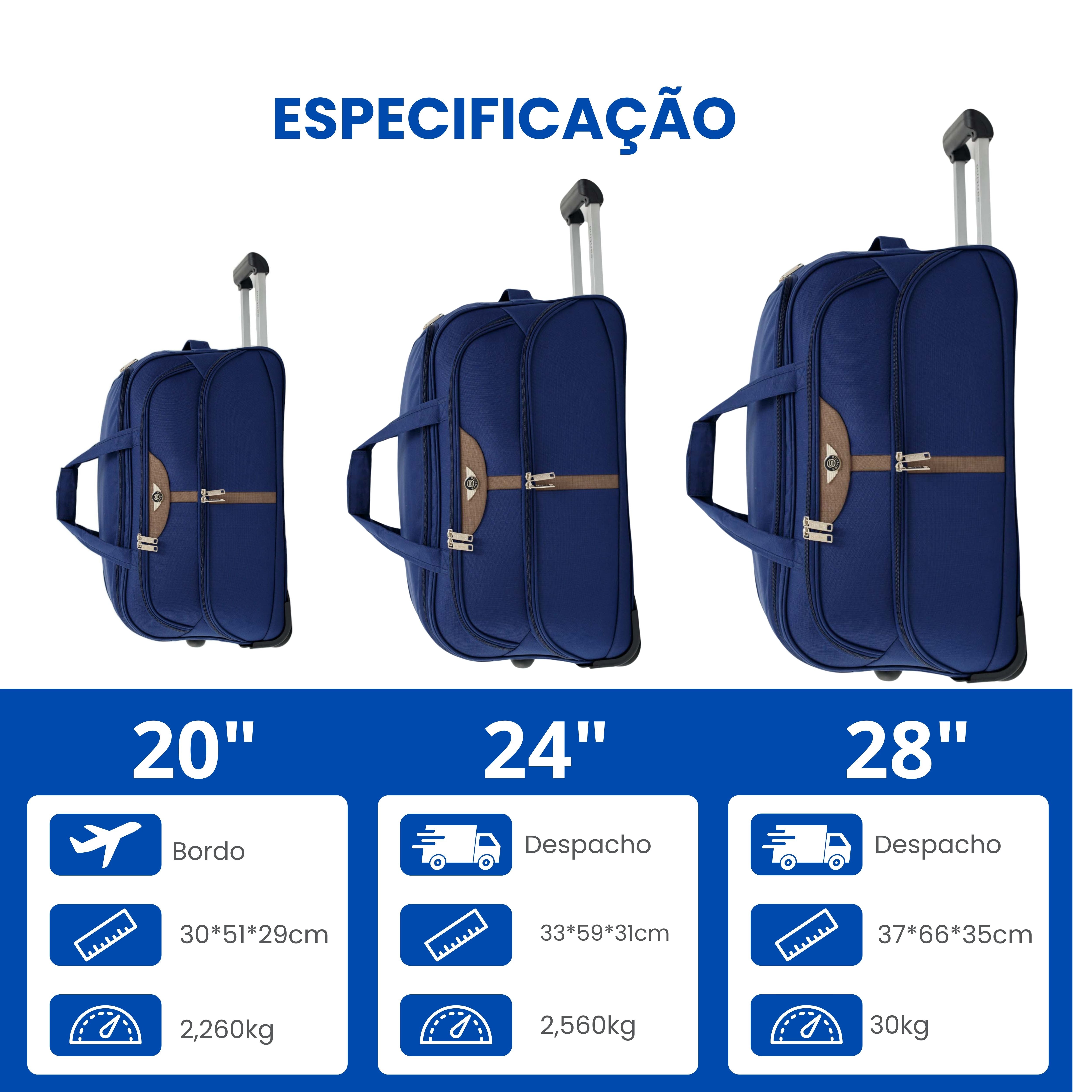 Santino 3-piece Panay Polyester Travel Bag Set - NDS502J