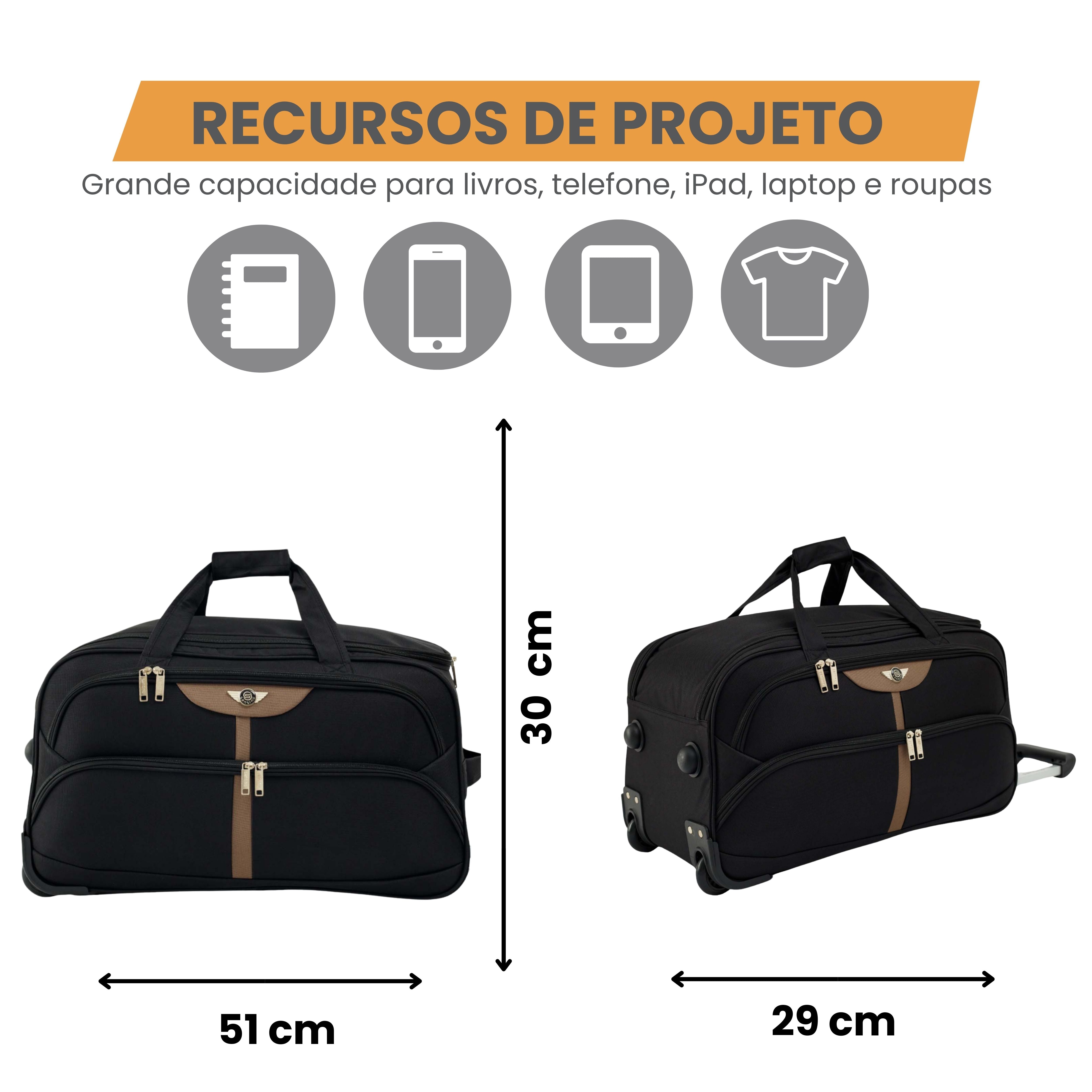 Panay Polyester Travel Bag with 2 Wheels Santino P - NDS502P