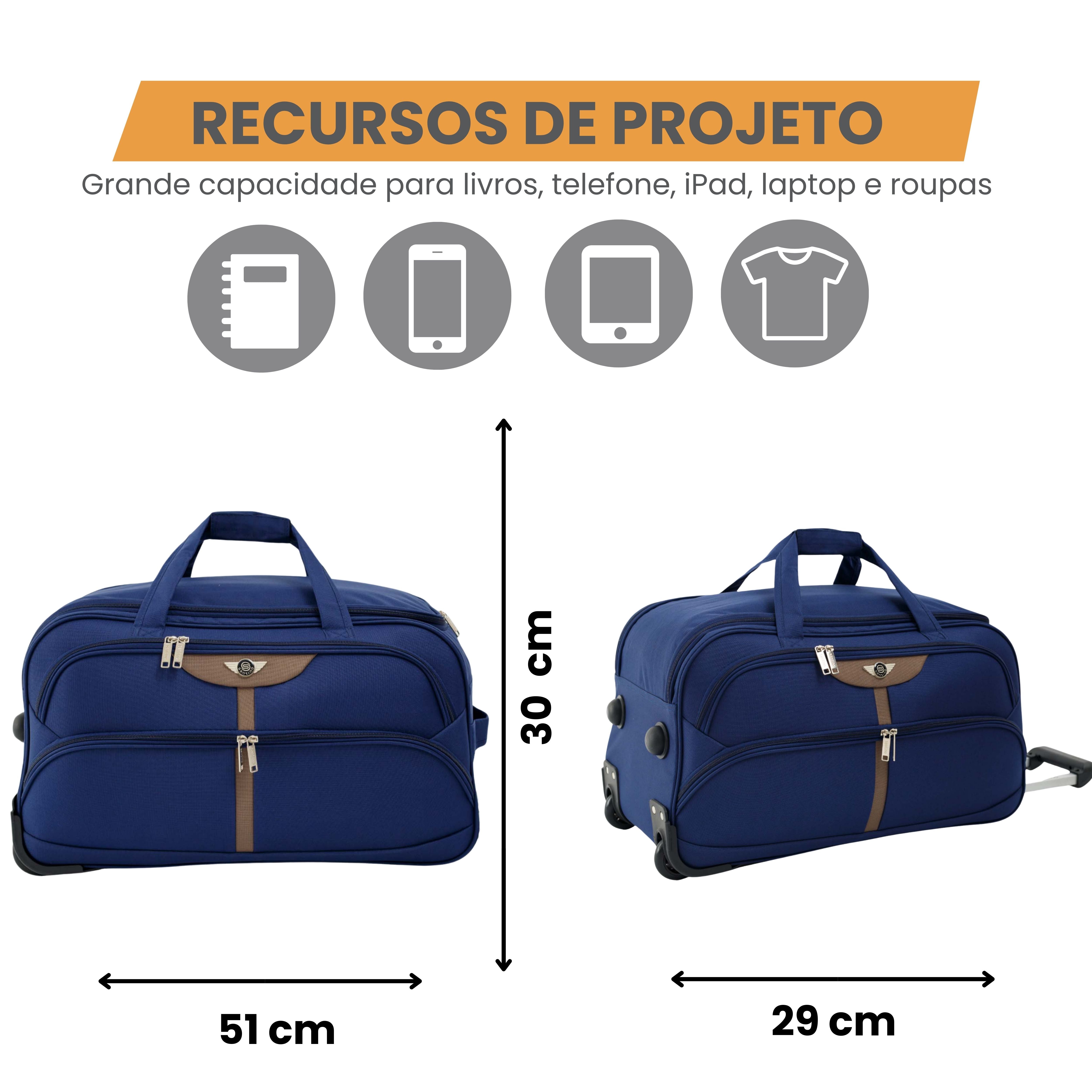 Panay Polyester Travel Bag with 2 Wheels Santino P - NDS502P