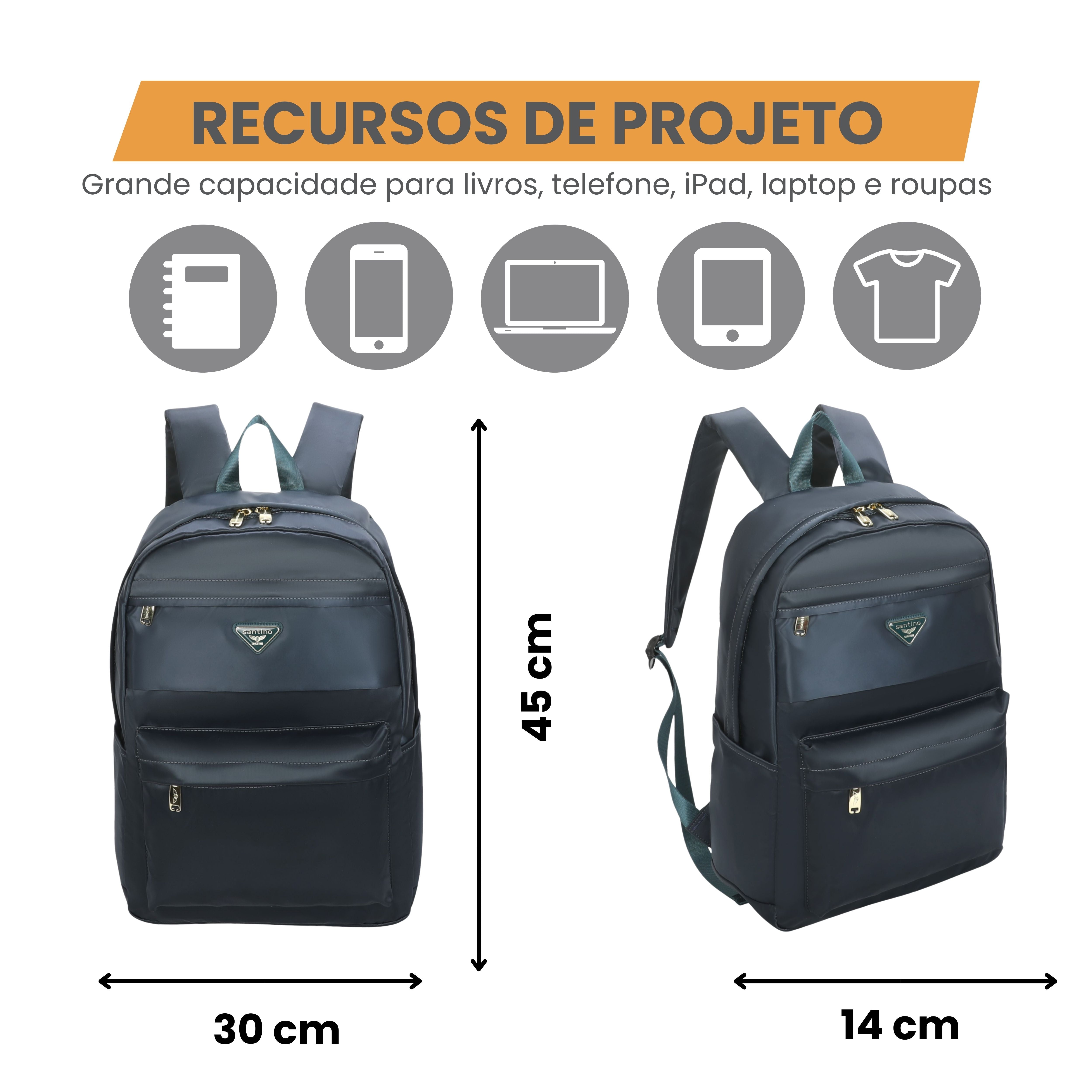 Blossom Santino Backpack Bag - SAB409U02 - Navy Blue